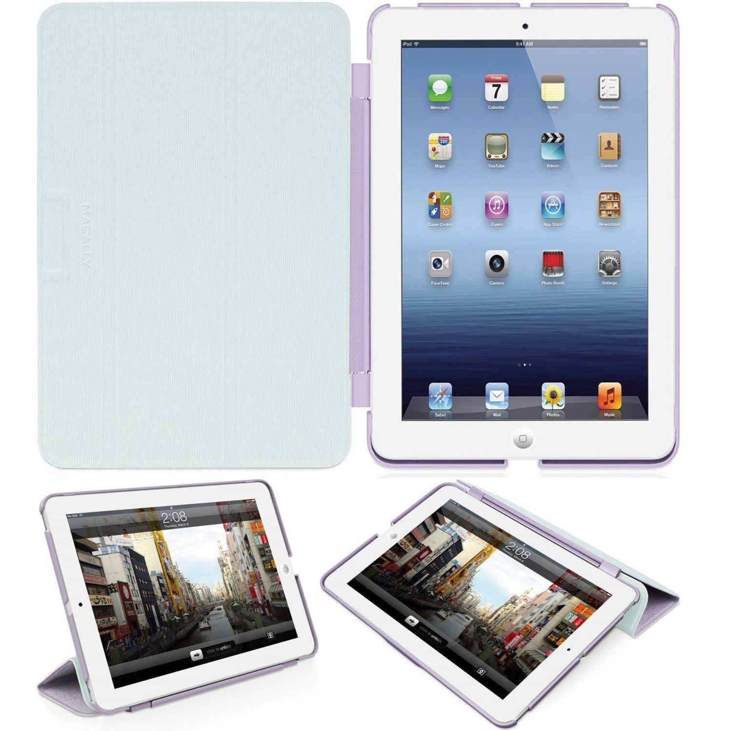 Macally Tablet-Hülle »Klapp-Tasche Cover Ständer Schutz-Hülle Lila«, Smart  Folio passend für für Apple iPad mini 1 2 3 Generation, Stand-Funktion,  Magnet-Verschluss, leicht und flach, Ein-/Aus-Funktion online kaufen | OTTO