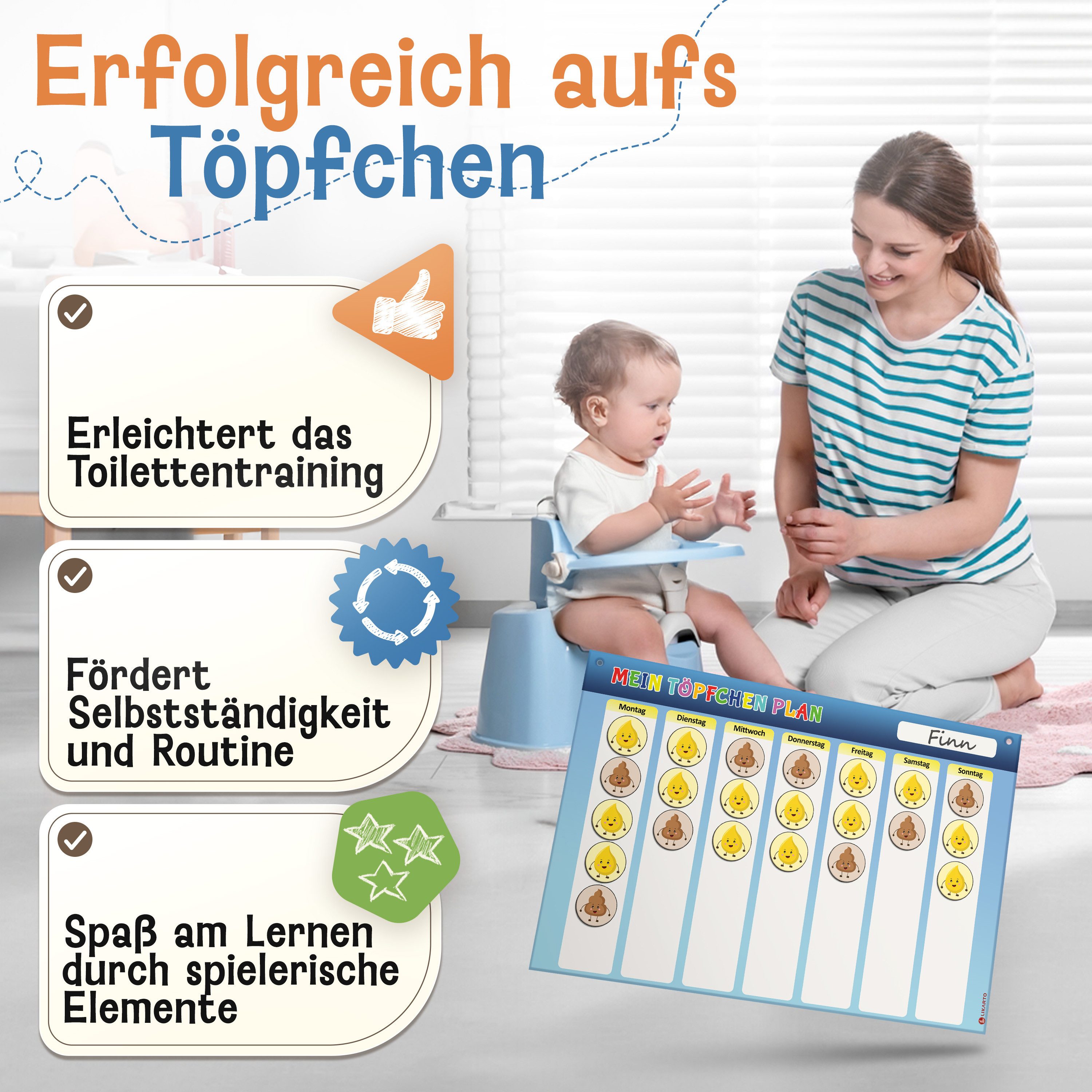 Likarto Lernspielzeug Töpfchen Training für Kinder magnetisch - Magnettafel günstig online kaufen