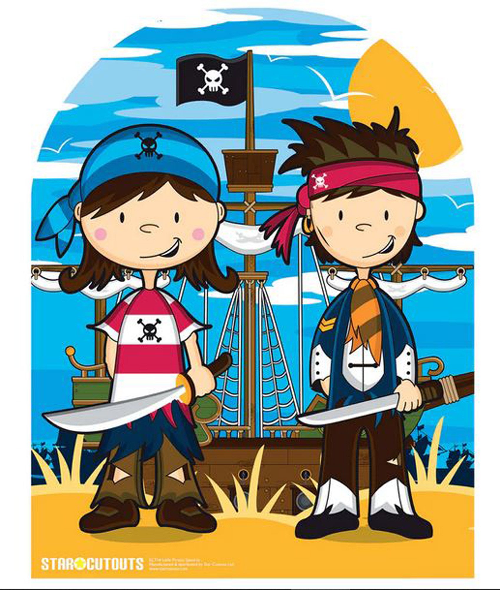 Dekofigur Piraten Freunde - Fotowand Stand In - Pappaufsteller 103x120 cm