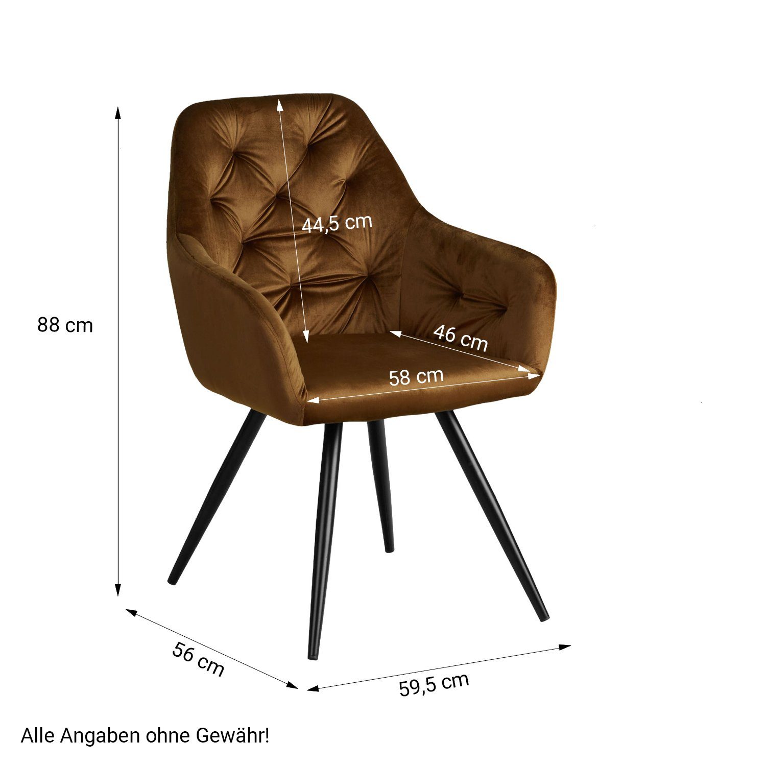 Braun Homestyle4u Esszimmerstuhl Set) (kein Samt Küchenstuhl Esszimmerstuhl Stuhl Sessel