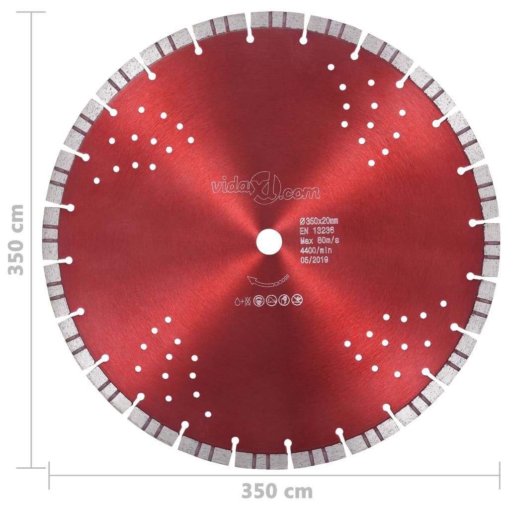 vidaXL Trennscheibe Diamant-Trennscheibe mit Turbo und Löchern Stahl 350 mm – Bild 4 von 4