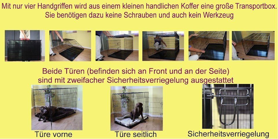 MYPETS Tiertransportbox Hundegitterbox Safe Hundetransportbox Hundebox Transportbox