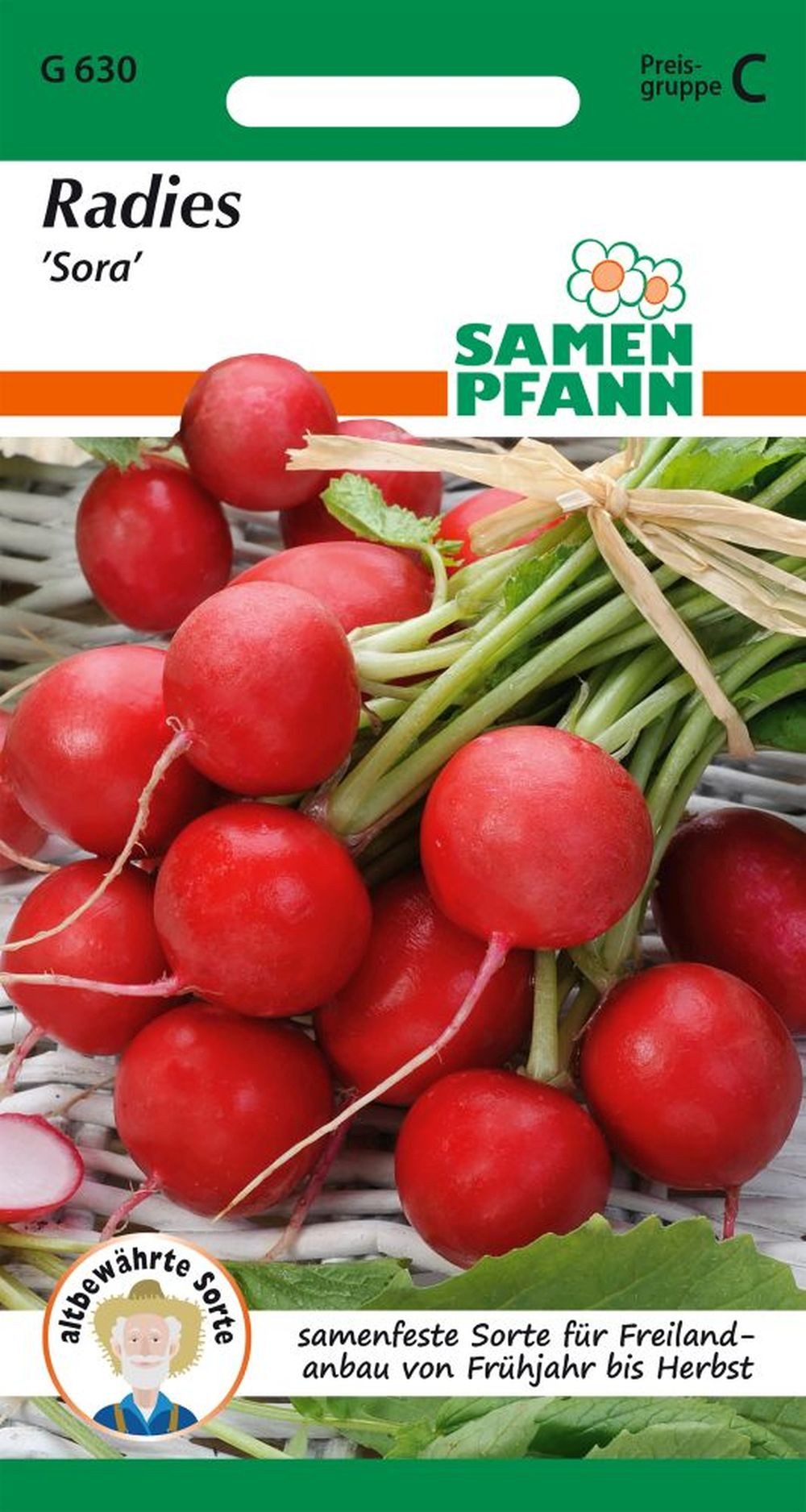 SAMEN PFANN Gemüsesamen Radies, Sora - Radieschen-Samen Saatgut Samen, Raphanus sativus