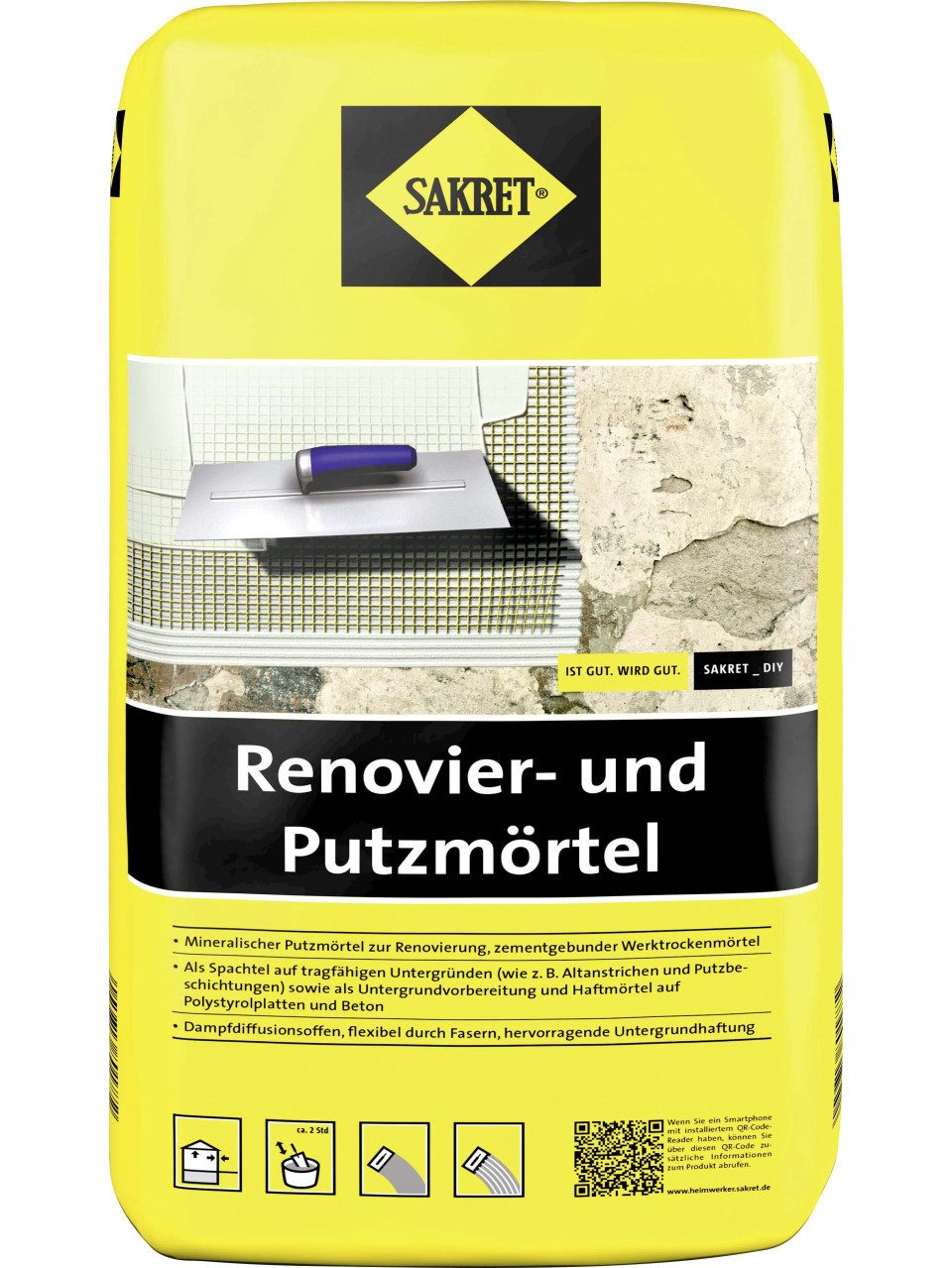 Sakret Стяжка SAKRET Renovier- und Putzmörtel 10 kg Sack weiß