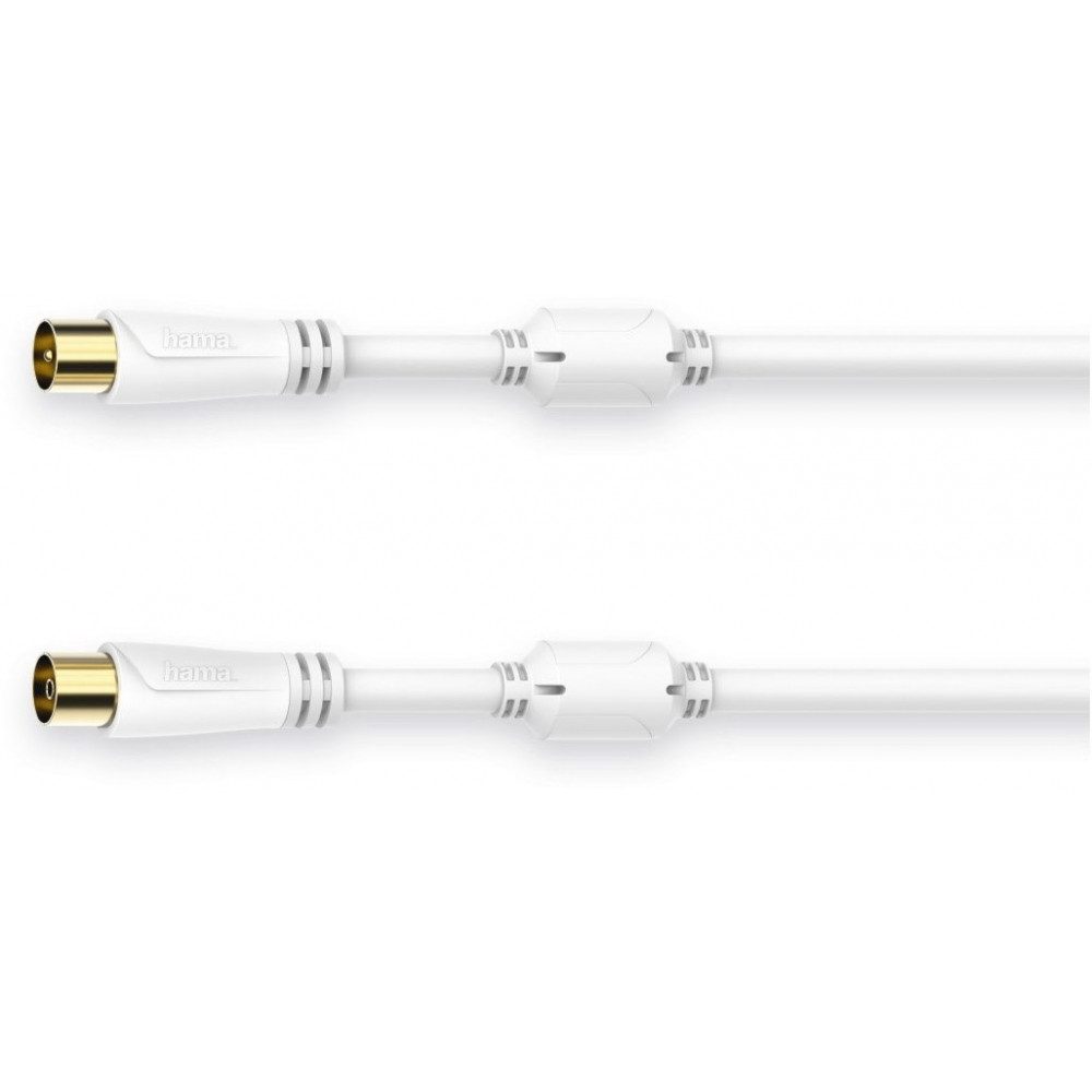 Hama Hama Antennen-Kabel 100 dB (0,75m) Koax-Stecker-Kupplung TV-Kabel, vergoldet, Koax-Kupplung, Übertragung von Audio- und Videosignalen