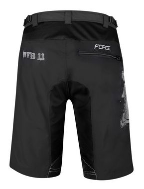 FORCE Fahrradhose FORCE Shorts FORCE MTB-11 schwarz, mit Innenhose & Gel Pad