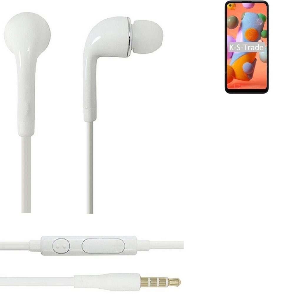 Headset weiß In-Ear-Kopfhörer 3,5mm) Galaxy Lautstärkeregler für mit (Kopfhörer Mikrofon Samsung u A11 K-S-Trade