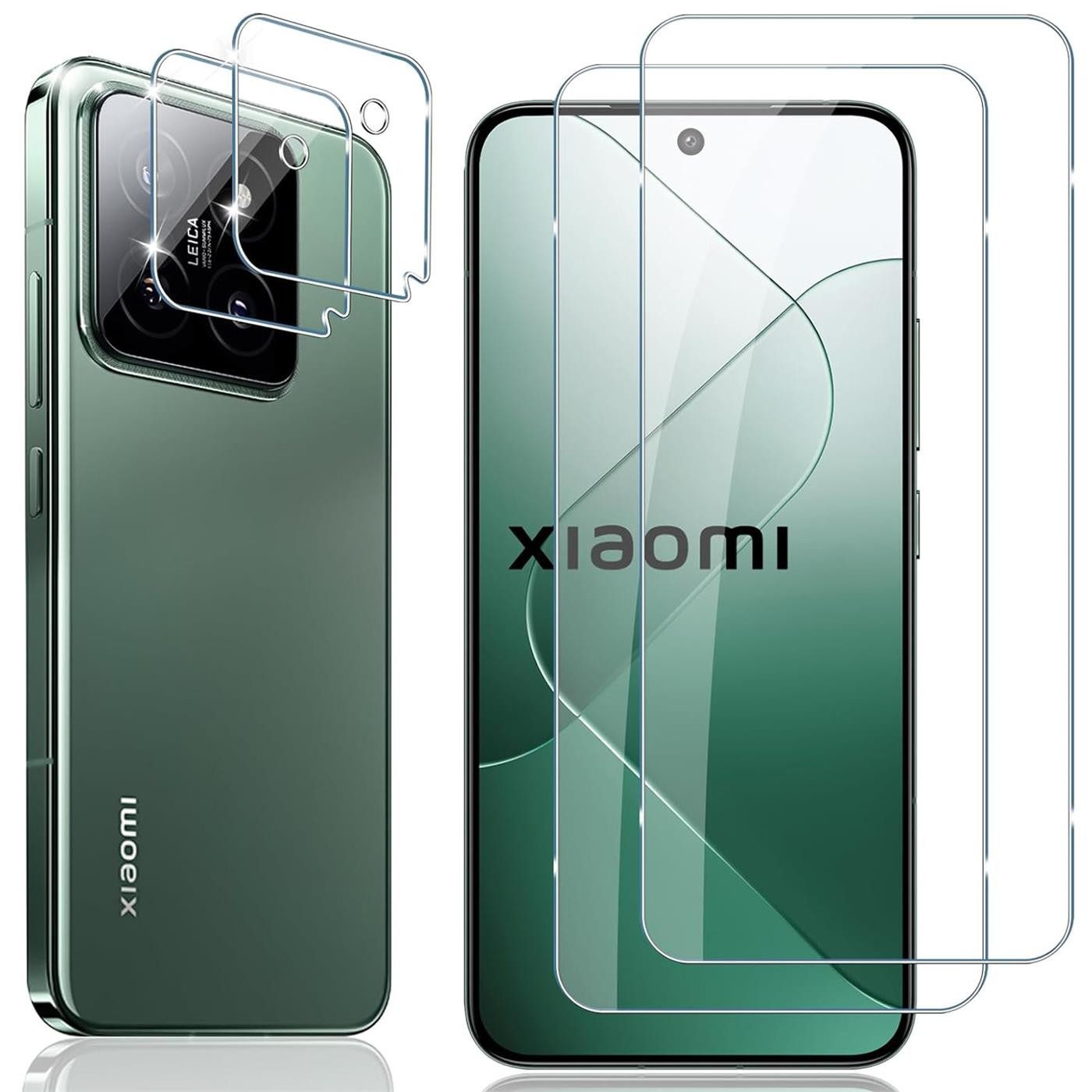 CoolGadget Schutzfolie Panzerfolie für Xiaomi 14 Pro, (Spar-Set 4in1, 2x Displayschutz, 2x Kameraschutz), Panzerglas Schutzfolie für Xiaomi 14 Pro