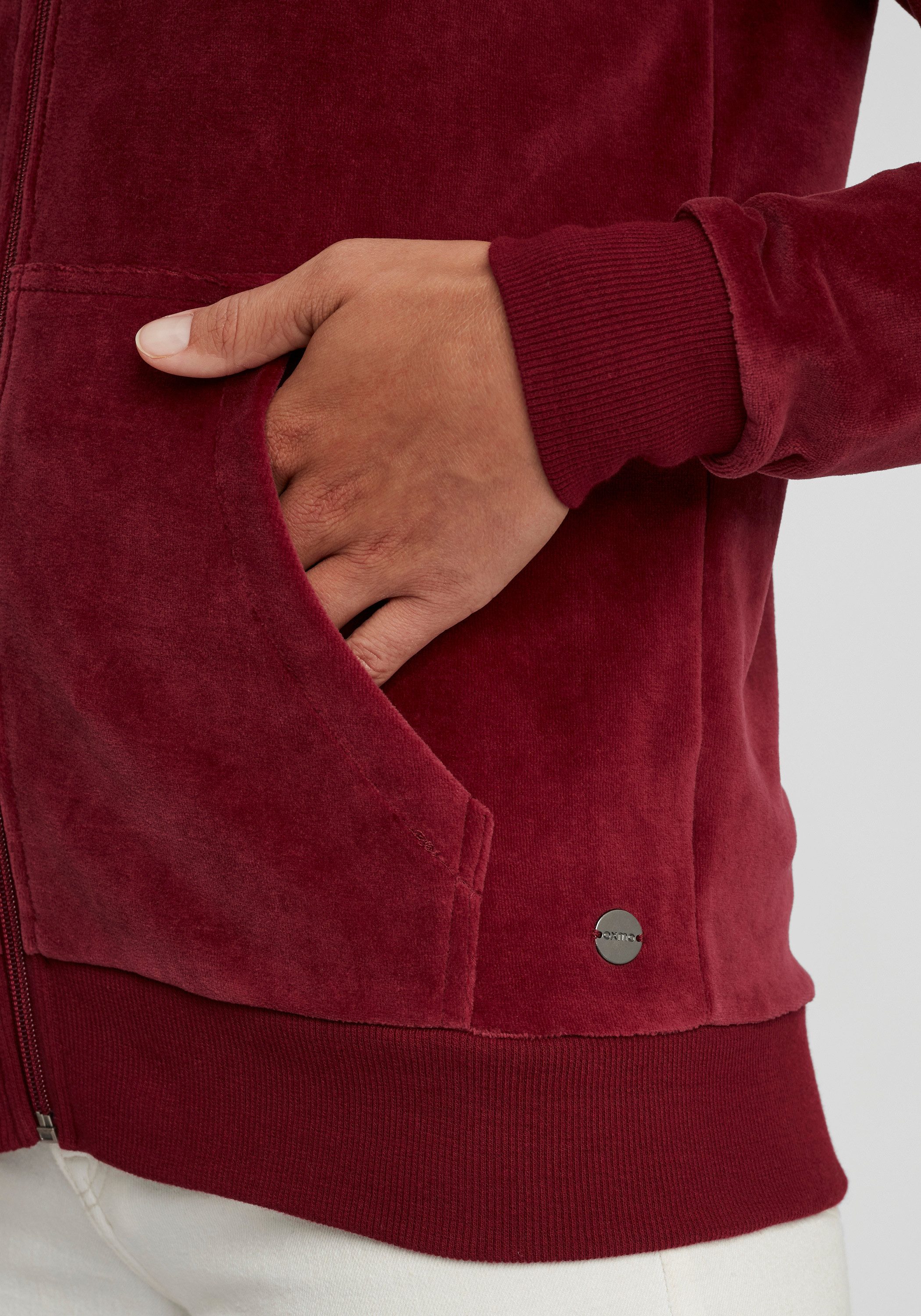OXMO Kapuzensweatjacke OXVicky Kapuzenpullover aus Nicki-Stiff – Bild 5 von 5
