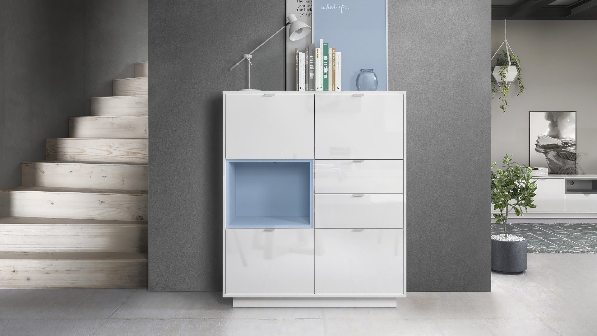 Vladon Highboard Metro (Highboard, mit 4 günstig online kaufen