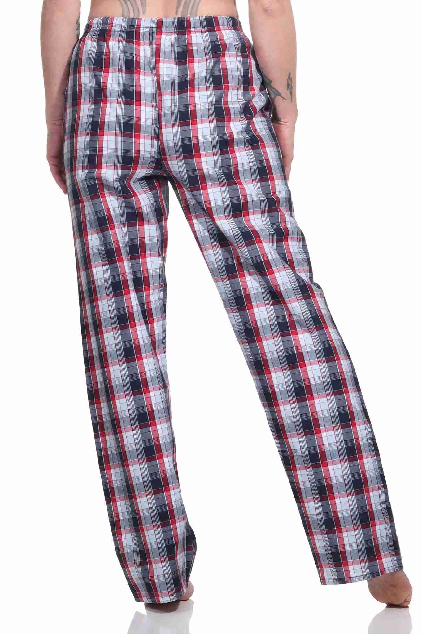 Normann Pyjama Damen Schlafanzug Hose lang gewebt aus Baumwolle – ideal zum relaxen – Bild 3 von 4