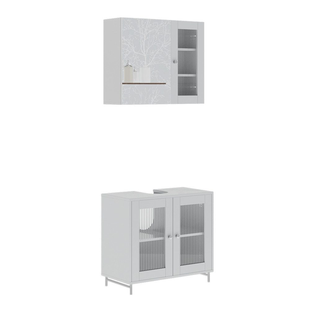 Badmöbel-Set Malte, Weiß, 2 Teile