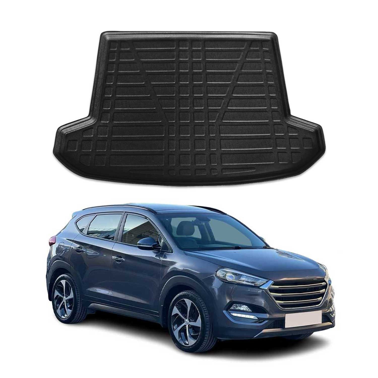 OMAC Kofferraummatte Kofferraumwanne für Hyundai Tucson 2015-2020 Gummi TPE Schwarz (1 St), für Hyundai Tucson 2015-2020 Hyundai Tucson 2015-2020, Einfache Installation,Antirutsch,Leicht zu reinigen,Leichtgewicht