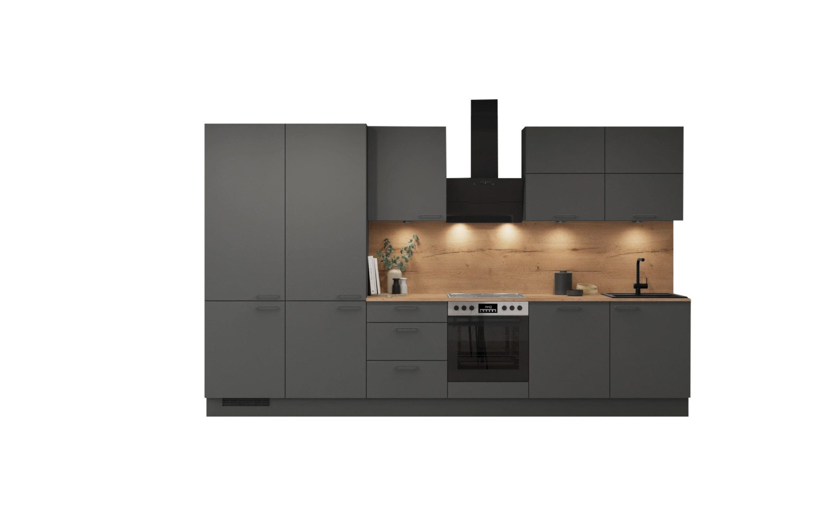nobilia® Küchenzeile Hav, individuell anpassbar, gratis Küchenplanung mit Profis, (Breite 360 cm), vormontiert, wahlw. mit E-Geräten, inkl. Lieferung