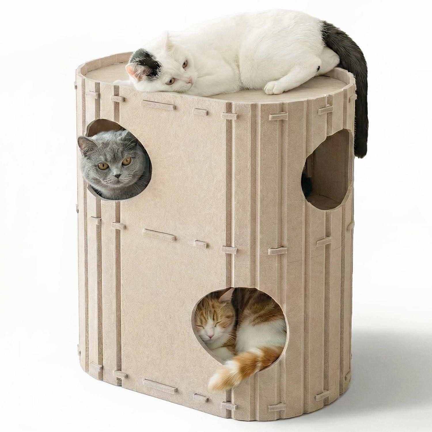 LuxusKollektion Katzenliege Katzenhöhle Filz Beige Groß