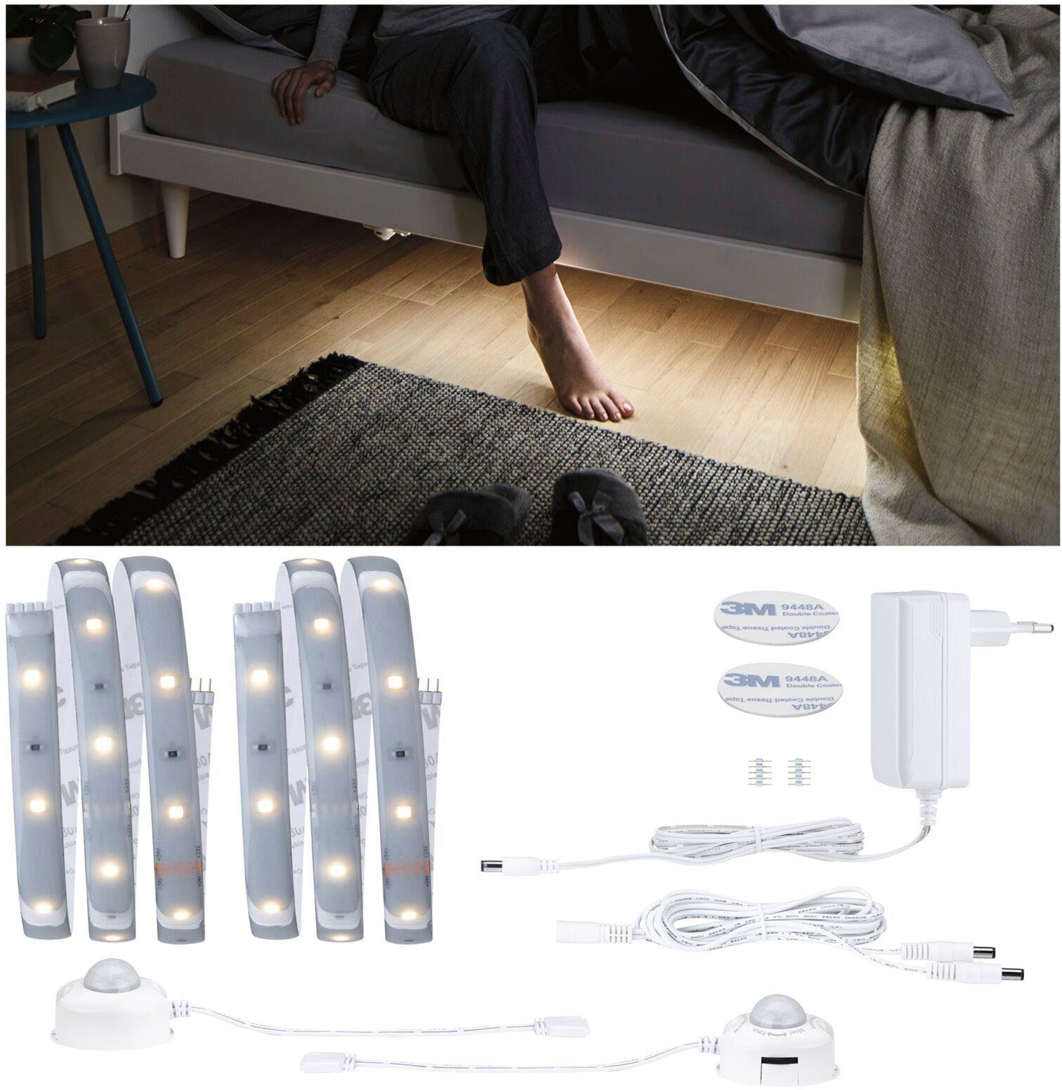 2x4W LED-Streifen Silber, 1m 24VA MaxLED Paulmann 250 Doppelbett 2-flammig für Set 2700K Comfort