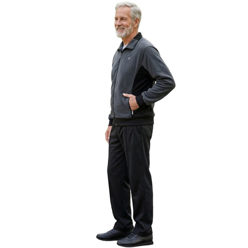 Herbold Sportswear Trainingsanzug Herren Freizeitanzug Hausanzug (2-tlg), mit Reißverschlussjacke und Biesenhose – Bild 3 von 5