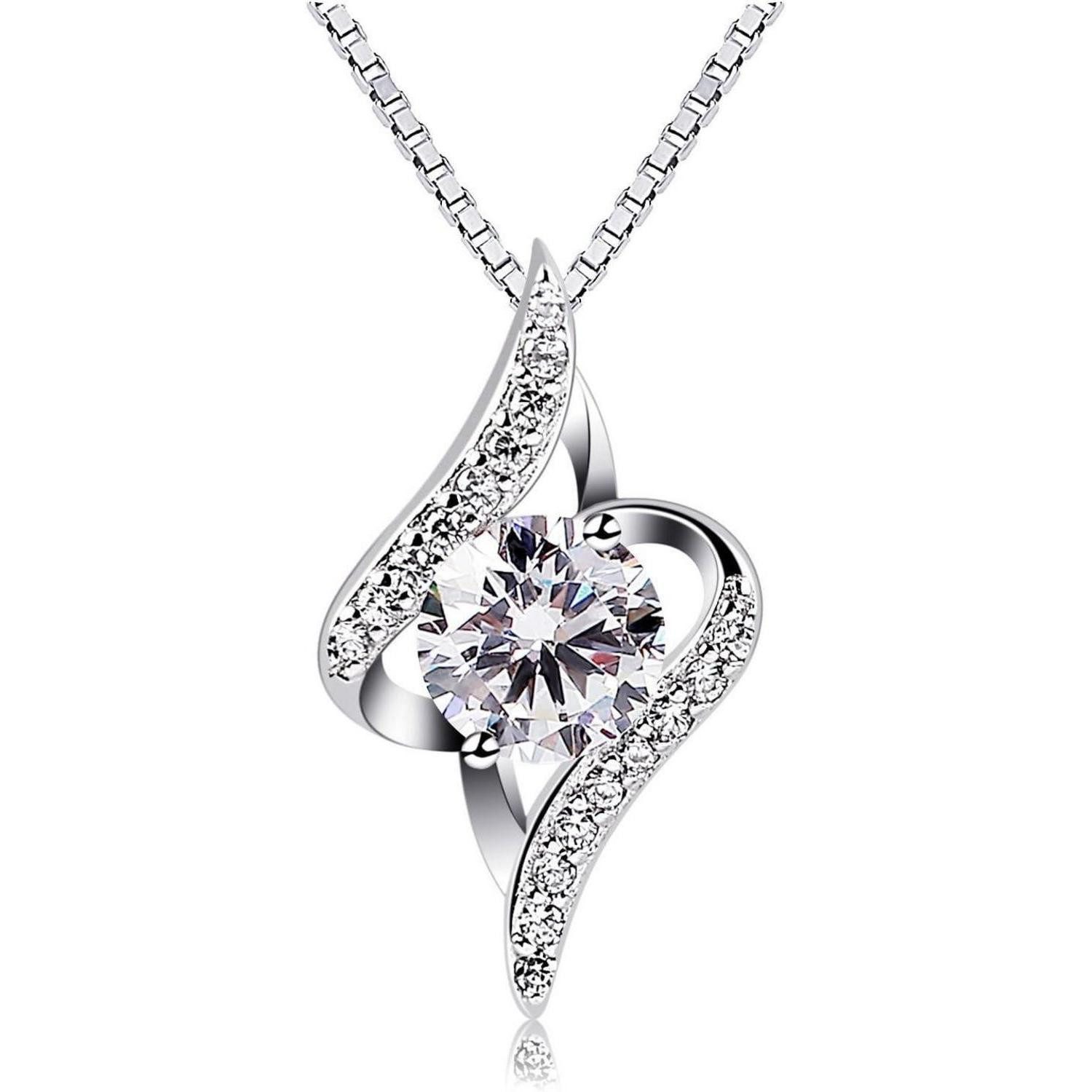 Kette und Anhänger Set Kette Damen Halskette Sterling Silber Anhänger ''Sternennacht'' 45CM