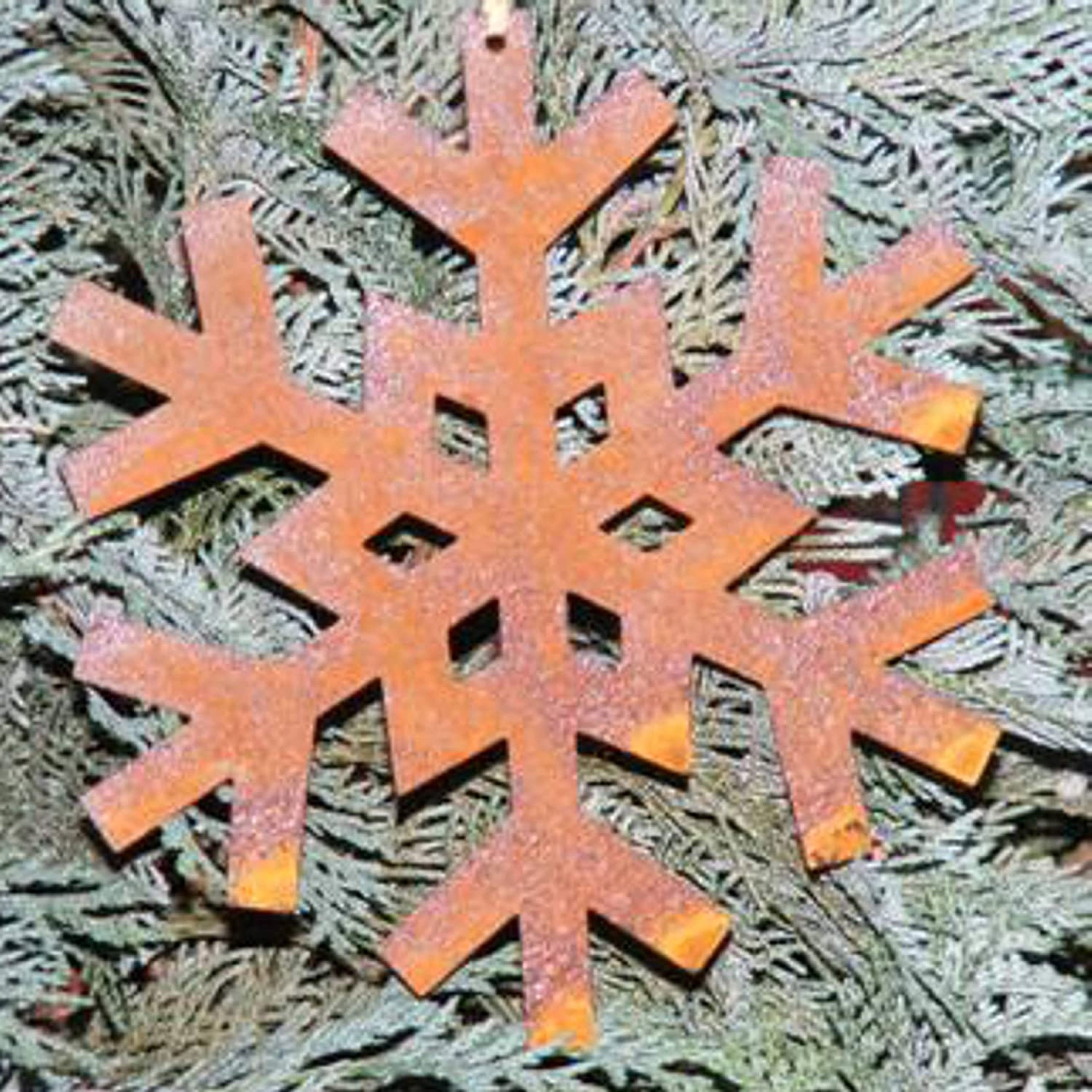 Rostikal Hängedekoration Schneeflocken Weihnachten Echter Deko Rost Anhänger