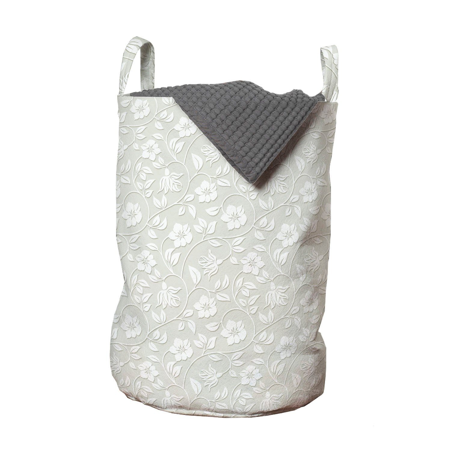 Abakuhaus Wäschesäckchen Wäschekorb mit Griffen Kordelzugverschluss für Waschsalons, Blumen Zier Modern Art