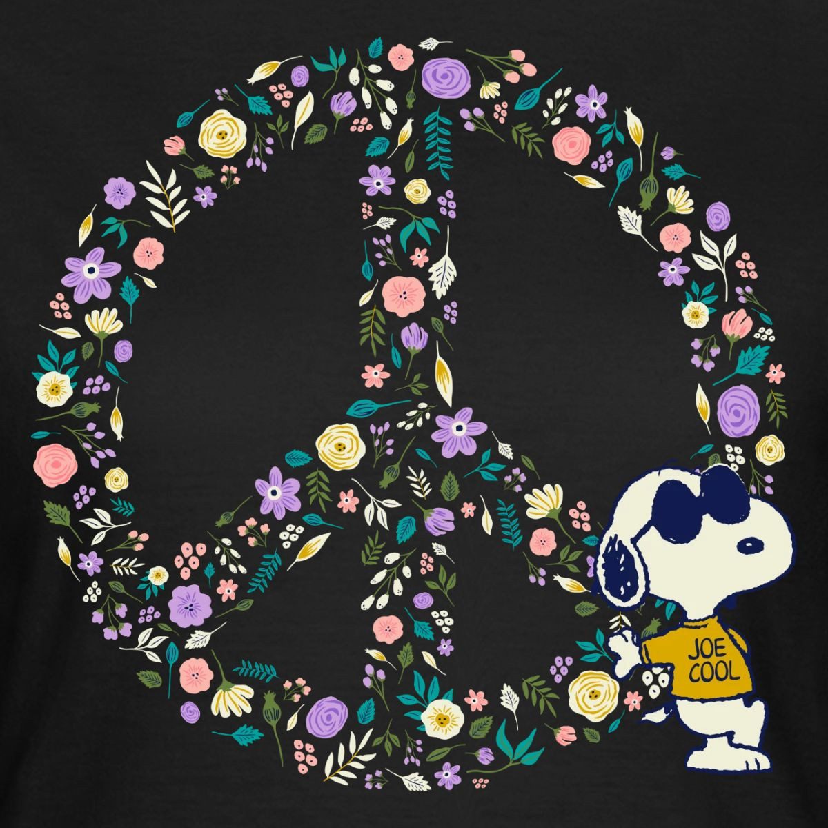 Spreadshirt T-Shirt Peanuts Snoopy Peace Zeichen Frieden Frauen T-Shirt (1-tlg) Slim Fit, fällt klein aus