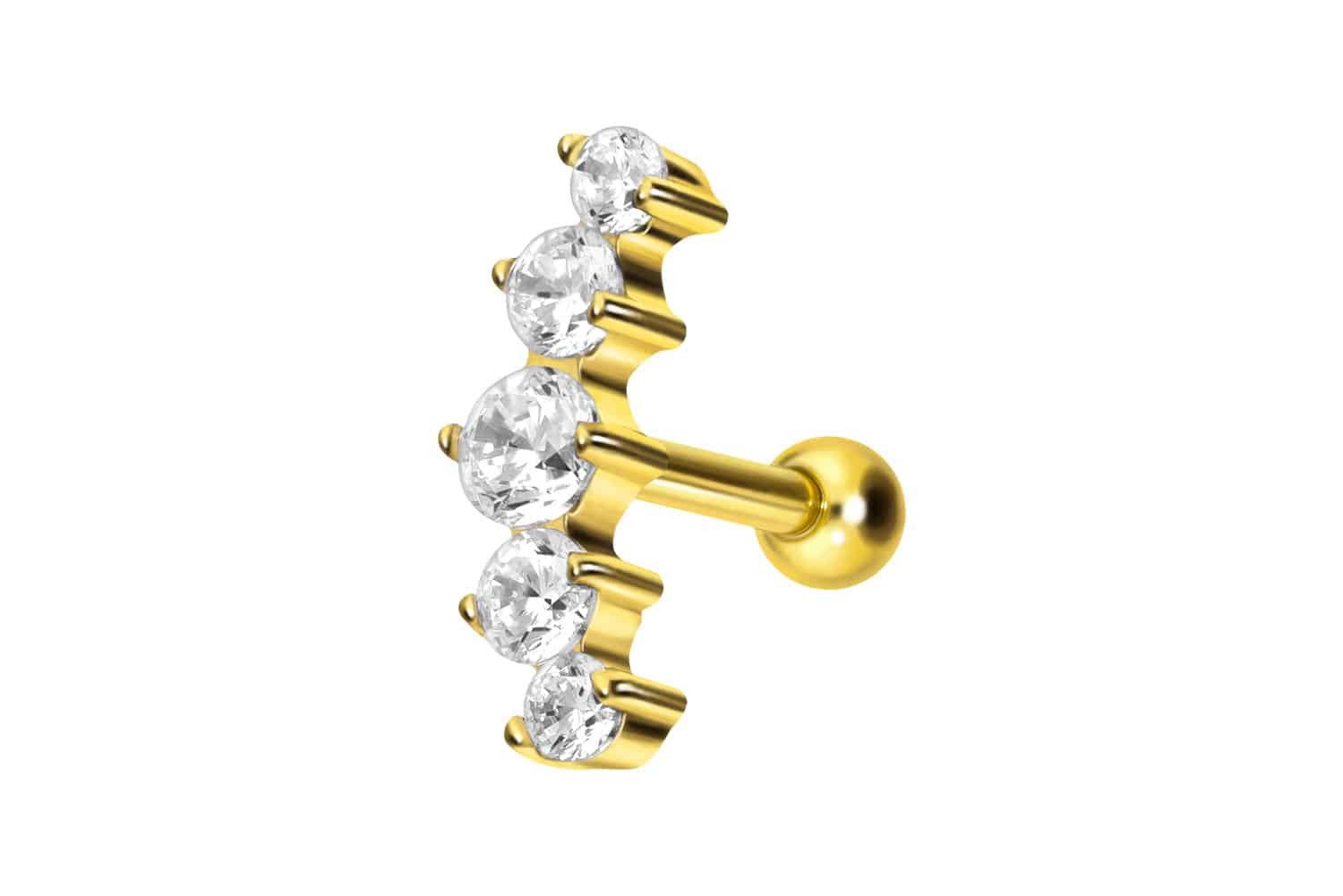 PIERCINGLINE Single-Ohrstecker Titan Ohrpiercing mit Innengewinde günstig online kaufen