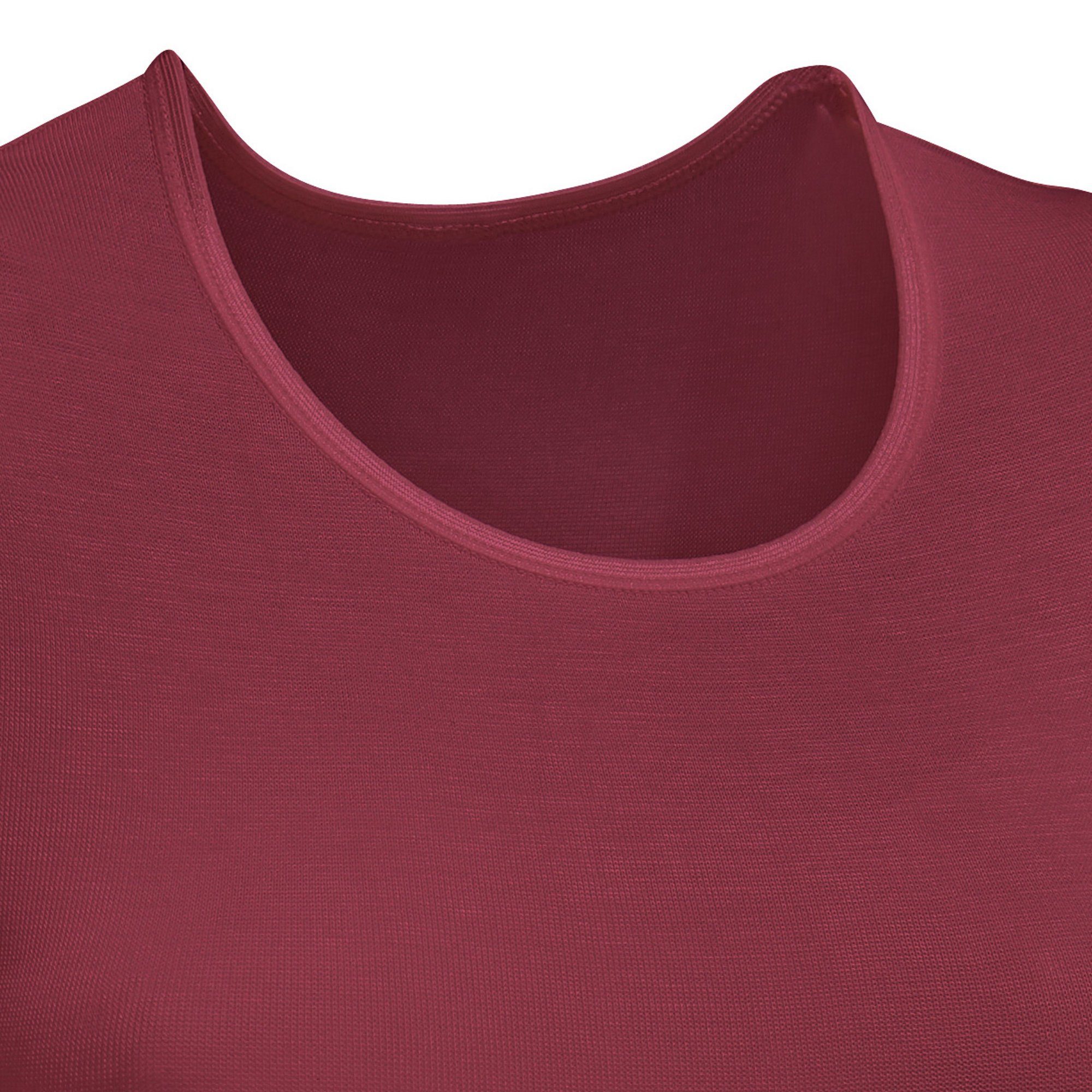 Erwin Müller T-Shirt Damen-Unterhemd, 1/2-Arm Modal 2er-Pack Uni (2-tlg) bordeaux