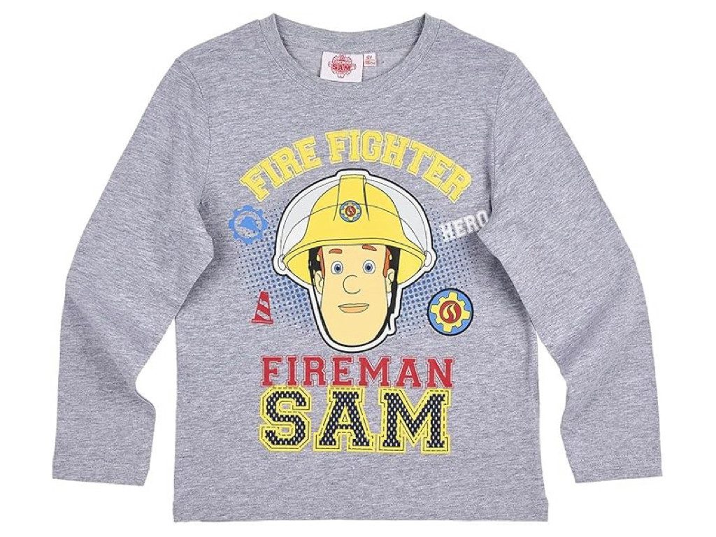 Feuerwehrmann Sam Langarmshirt Feuerwehrmann Sam grau