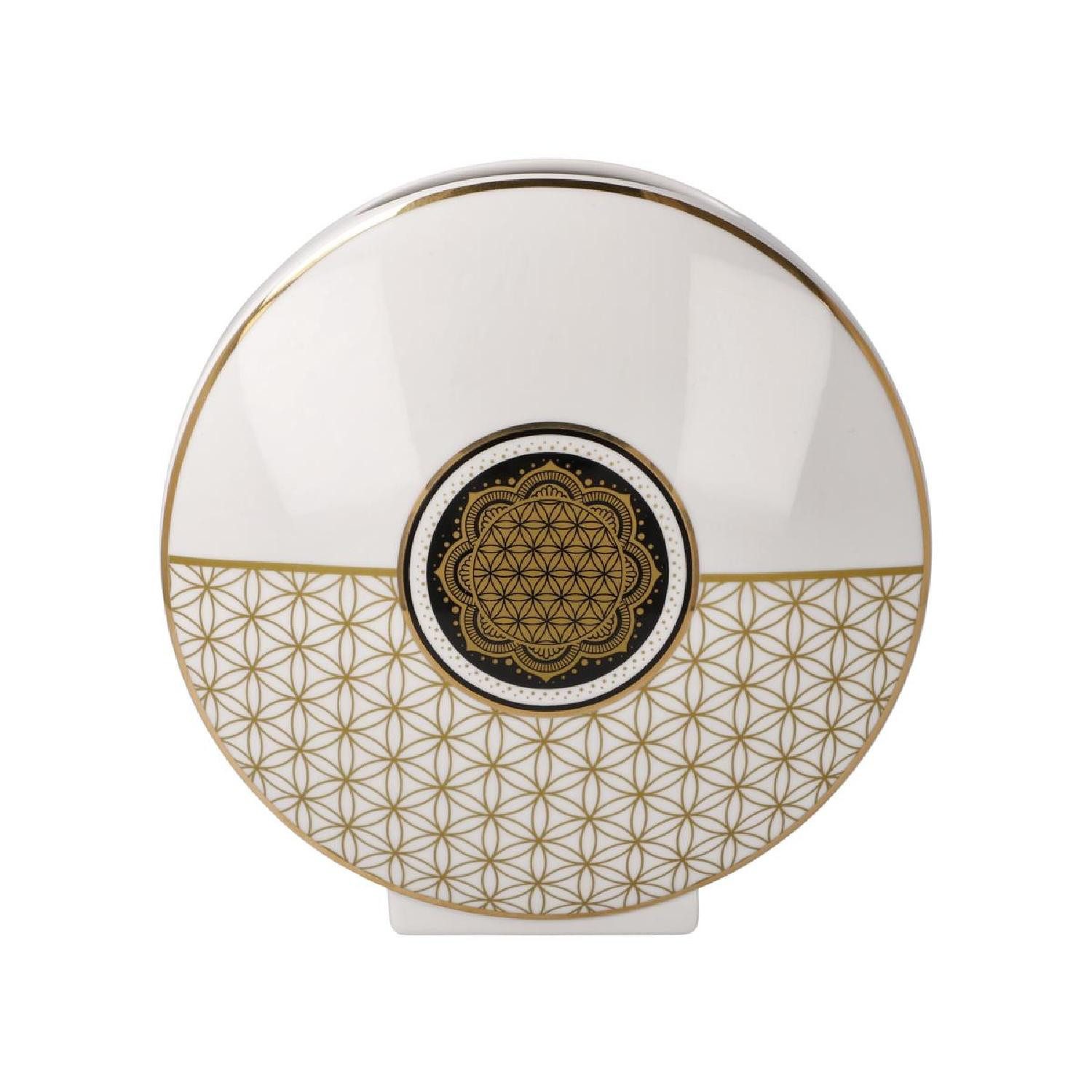 Goebel Dekovase Goebel Yin Yang Lotus - schwarz / Blume des Lebens weiß - Vase