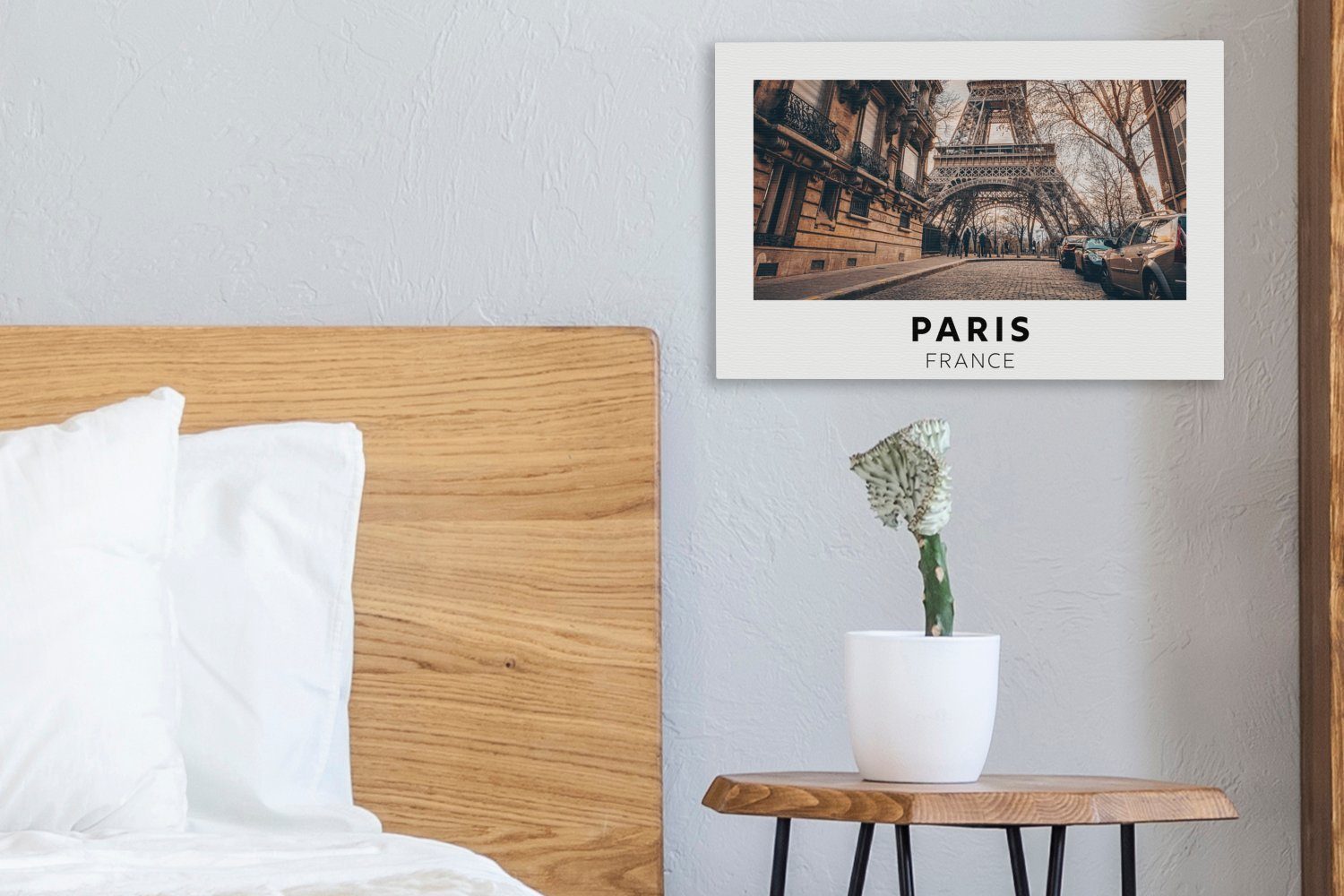 Wanddeko, 30x20 - Eiffelturm, Leinwandbilder, Aufhängefertig, Leinwandbild OneMillionCanvasses® Frankreich (1 cm Paris Wandbild - St),