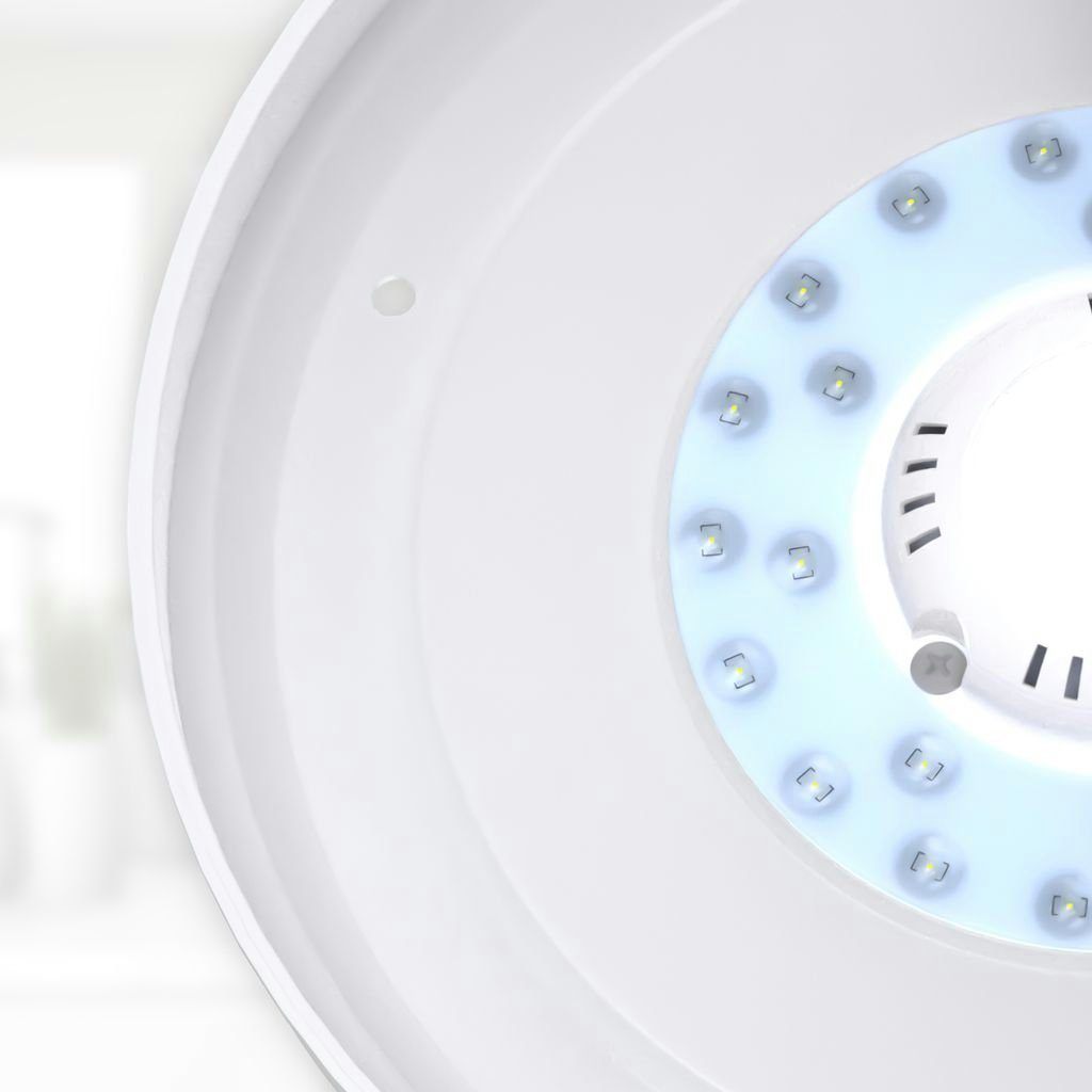 Deckenleuchte 12W Weiß B.K.Licht fest LED Neutralweiß, 1.200lm BKL1178, integriert, 29cm Deckenlampe 4.000K - IP44 Badleuchte