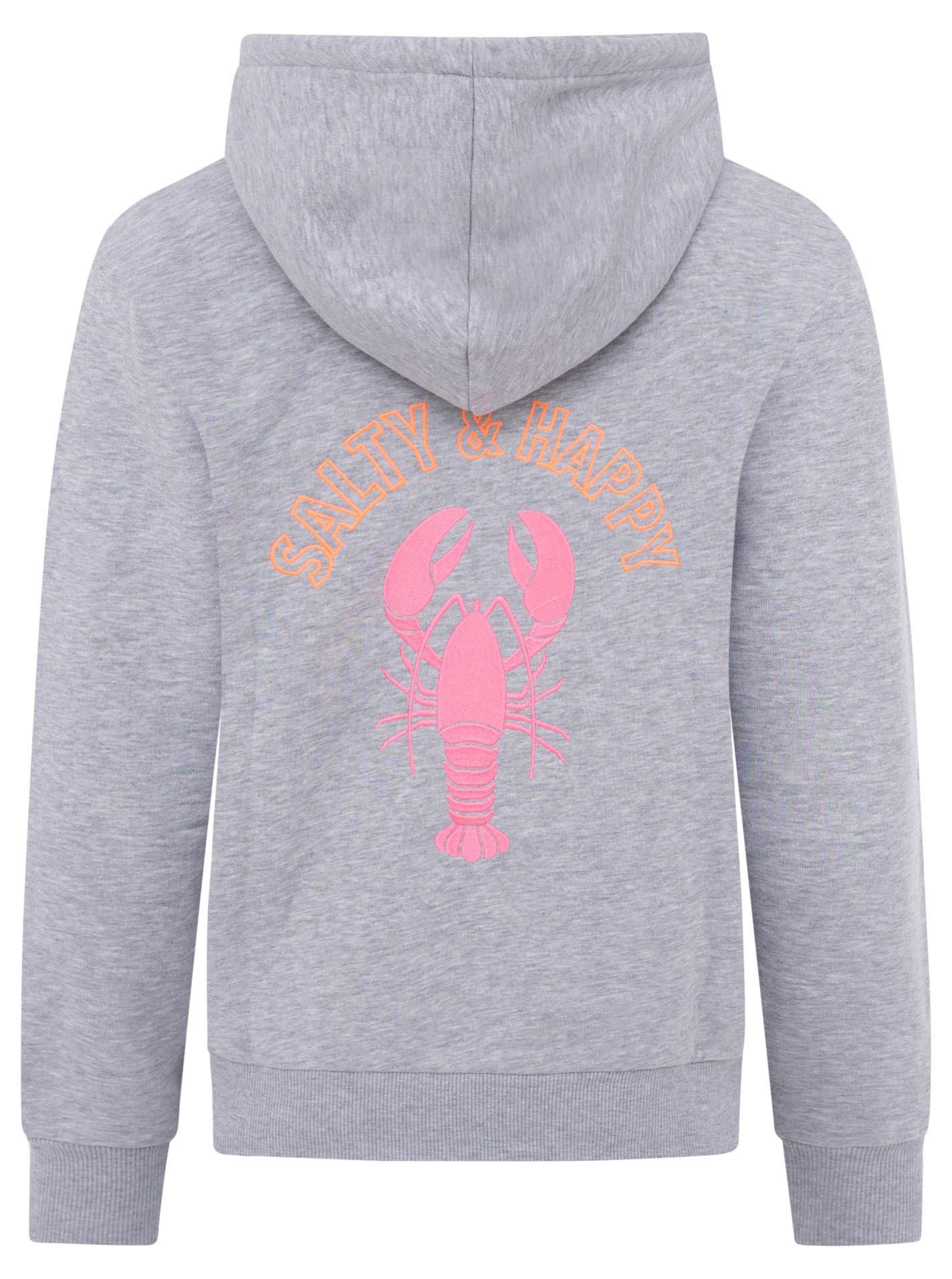 Zwillingsherz Sweatjacke "Salty & Happy" Kapuze, Langarm, Reißverschluss, modisch, maritim, Kordelzug