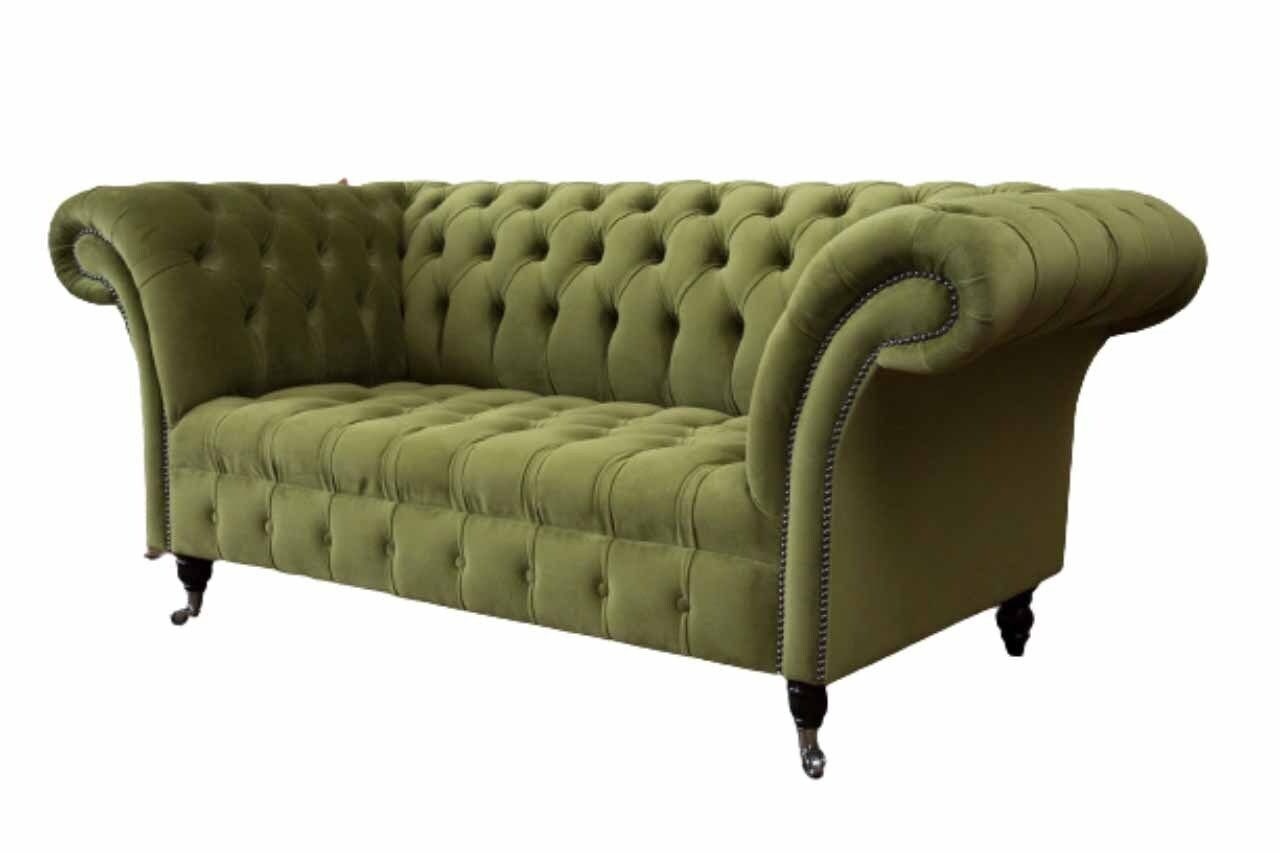 JVmoebel Sofa Sofa 2 Sitzer Grün Neu, Couch Chesterfield Europe Stoff Sofa In Made Polster Couchen