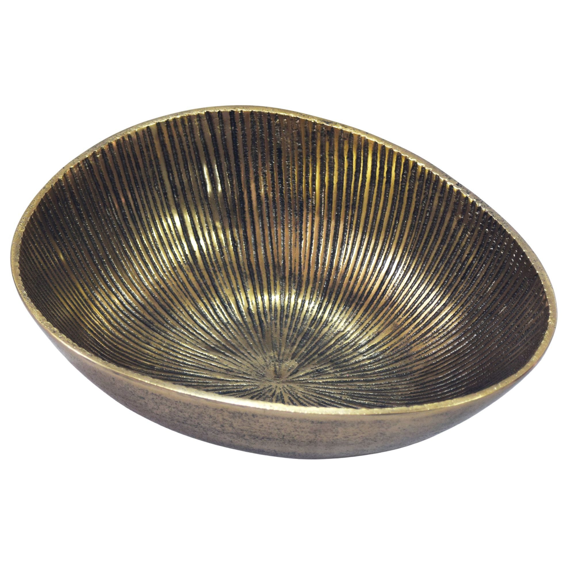 Wohnling Obstschale WL7.674 Früchteschale Aluminium Gold 30cm Tischdeko Obstkorb Metall, Aluminium, (Ovale Schale für die Küche), Stabile Metallschale mit feiner Struktur