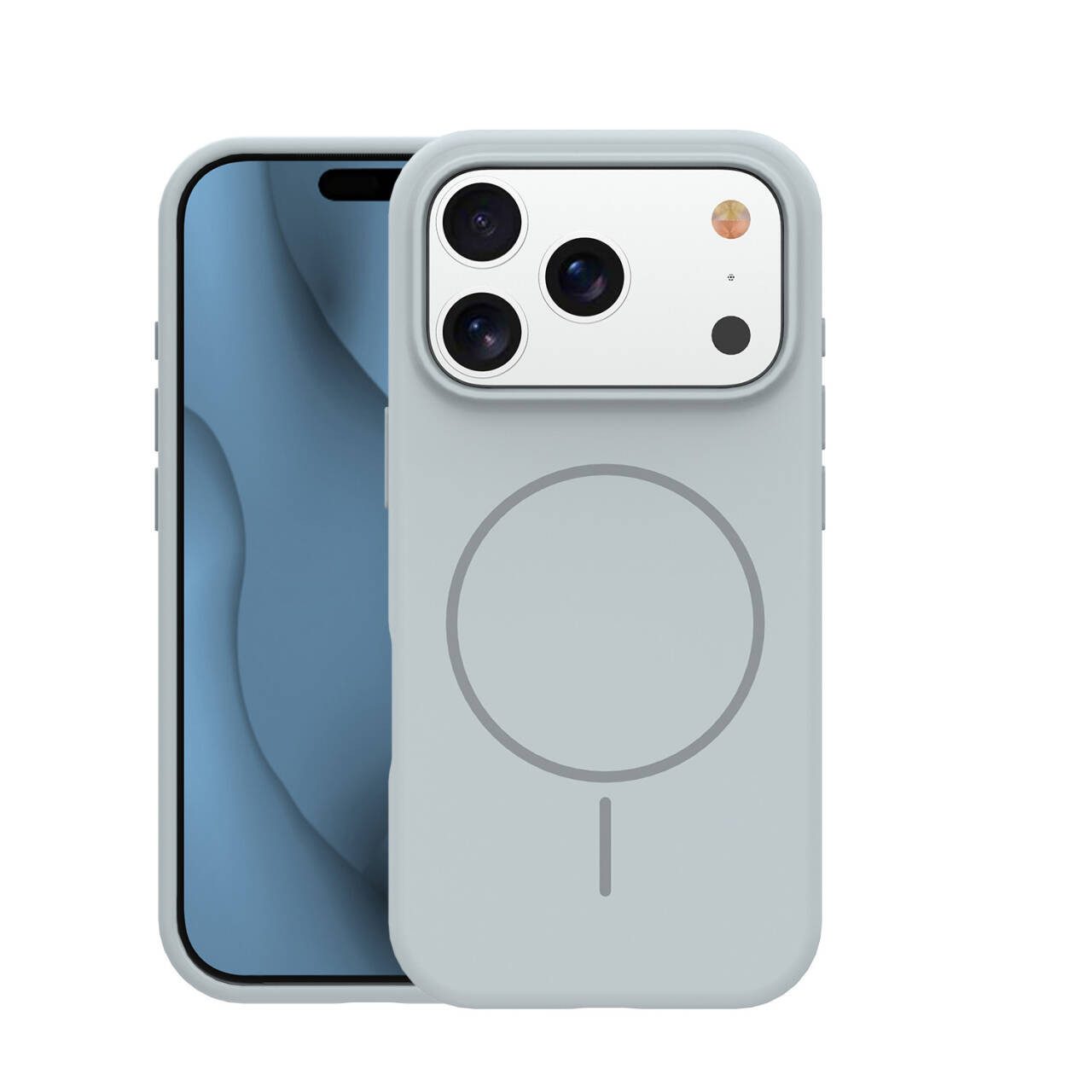 TFO Handyhülle Silikon Thin Mag kompatibel mit iPhone 18 Pro Max Silber Hülle 6,9, Magnetring und weiches Mikrofaser-Innenfutter