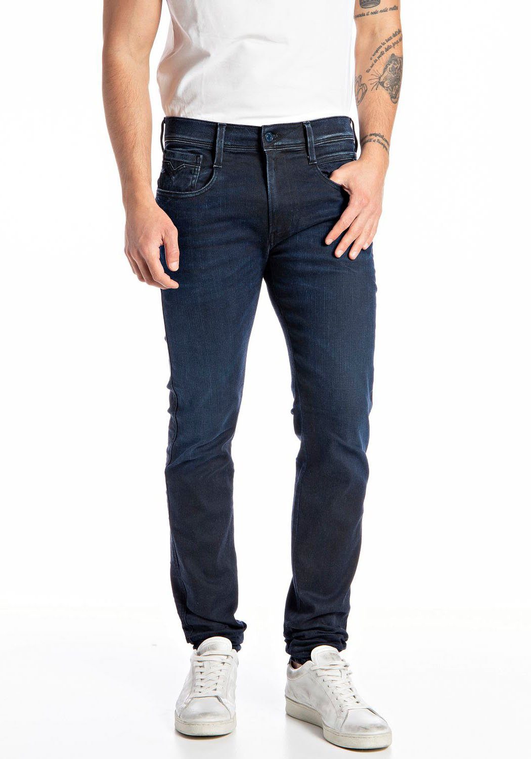 Replay Slim-fit-Jeans ANBASS darkblue