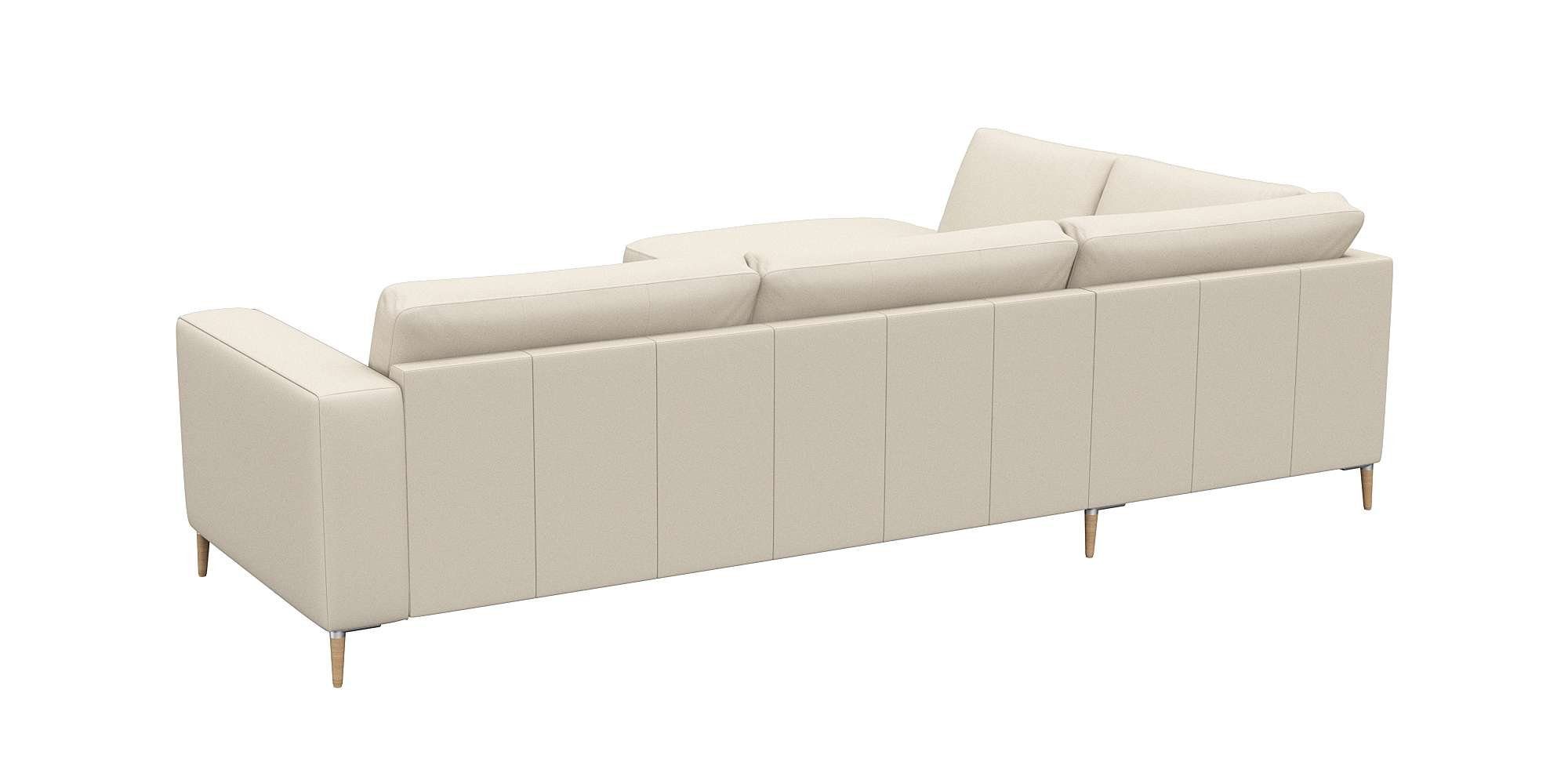FLEXLUX Ecksofa Fiore, Sitzaufbau mit hochwertigem Kaltschaum für mehr Sitzkomfort, breite Armlehnen, L-Form, Füße Alu/Eiche