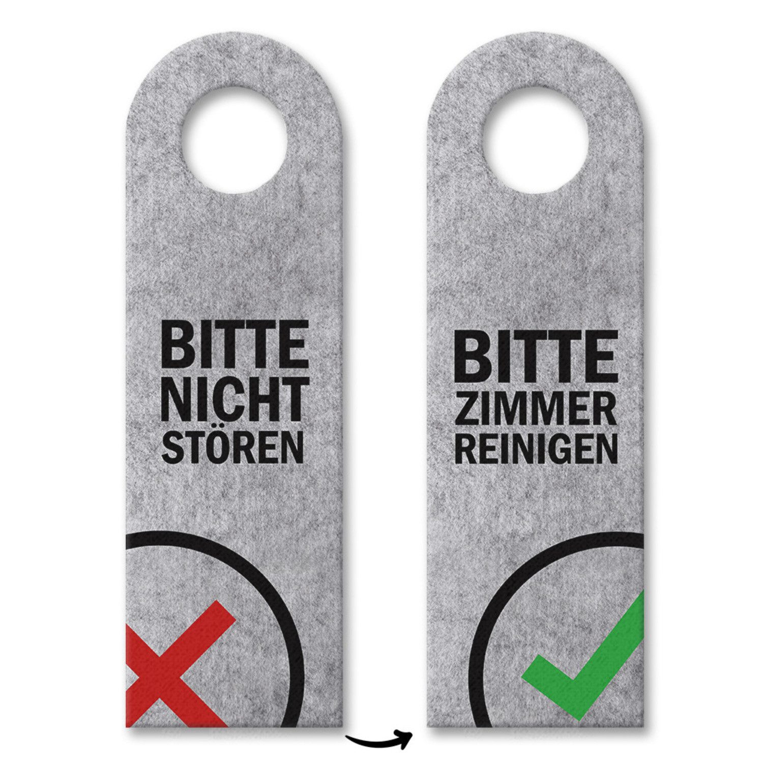 Dekohänger Bitte nicht stören oder Zimmer reinigen Türhänger mit Symbolen in