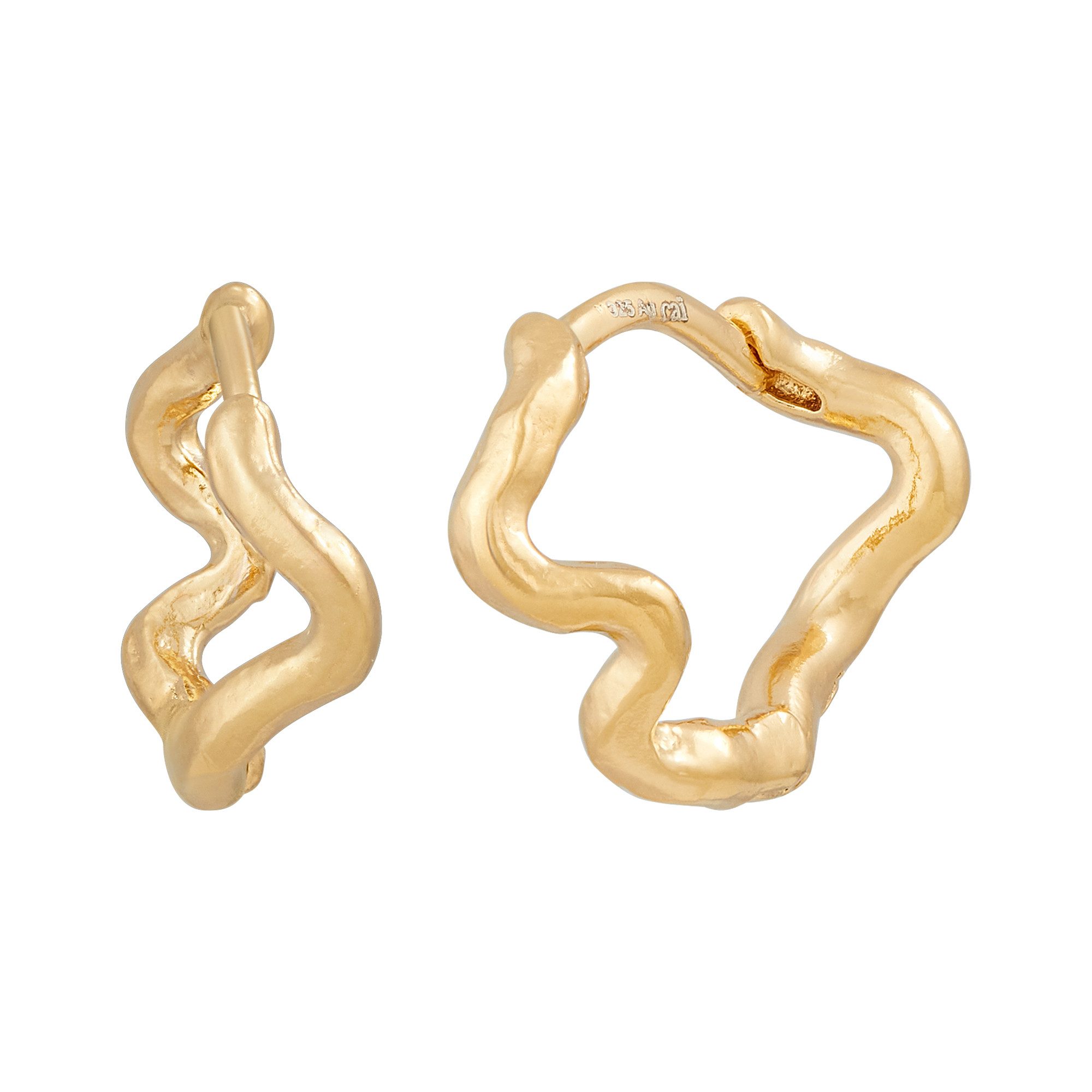 CAÏ Paar Creolen 925 Silber vergoldet wellig organisch günstig online kaufen