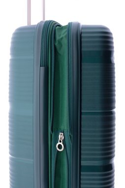 GLADIATOR Hartschalen-Trolley Koffer XL - 76 cm, 4 Rollen, TSA-Schloss, Dehnfalte, Polypropylen, schwarz, blau, grün od beige