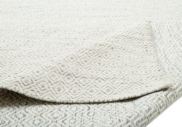 Wollteppich Daoulas, Home affaire, rechteckig, Höhe: 10 mm, Handweb Teppich, reine Wolle, modernes Rauten Muster, Scandi Design