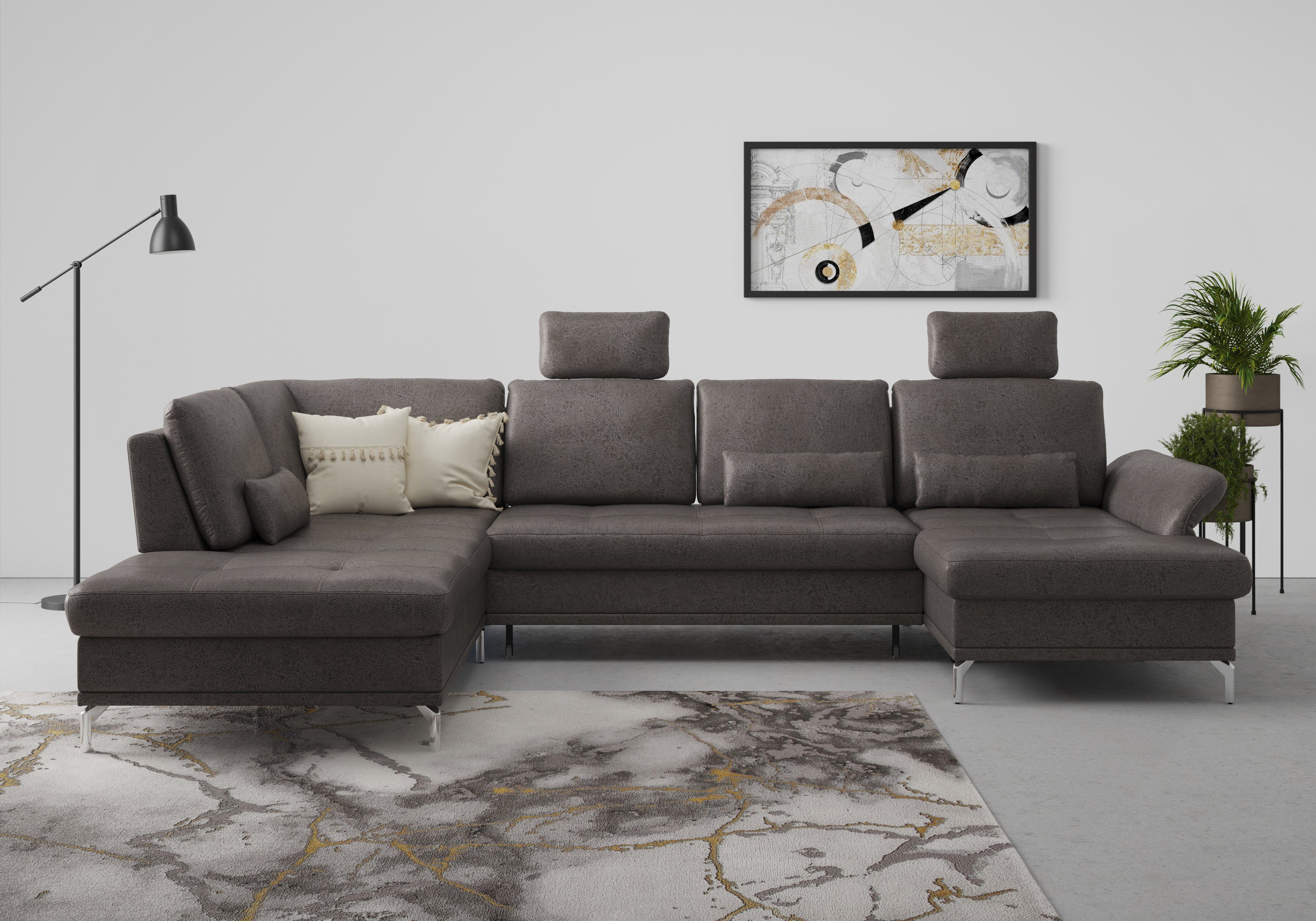 INOSIGN Wohnlandschaft "Palm Beach U-Form" Federkern, mit Sitztiefenverstel günstig online kaufen