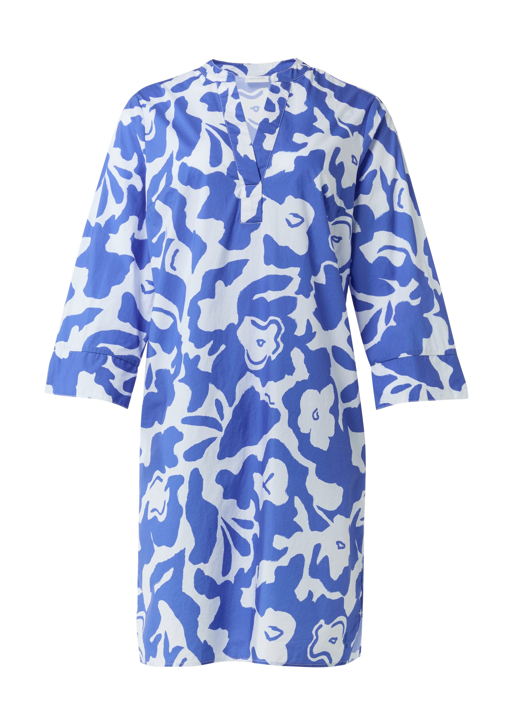 comma Minikleid Kleid Kleid mit Tunika-Ausschnitt und All-over-Print