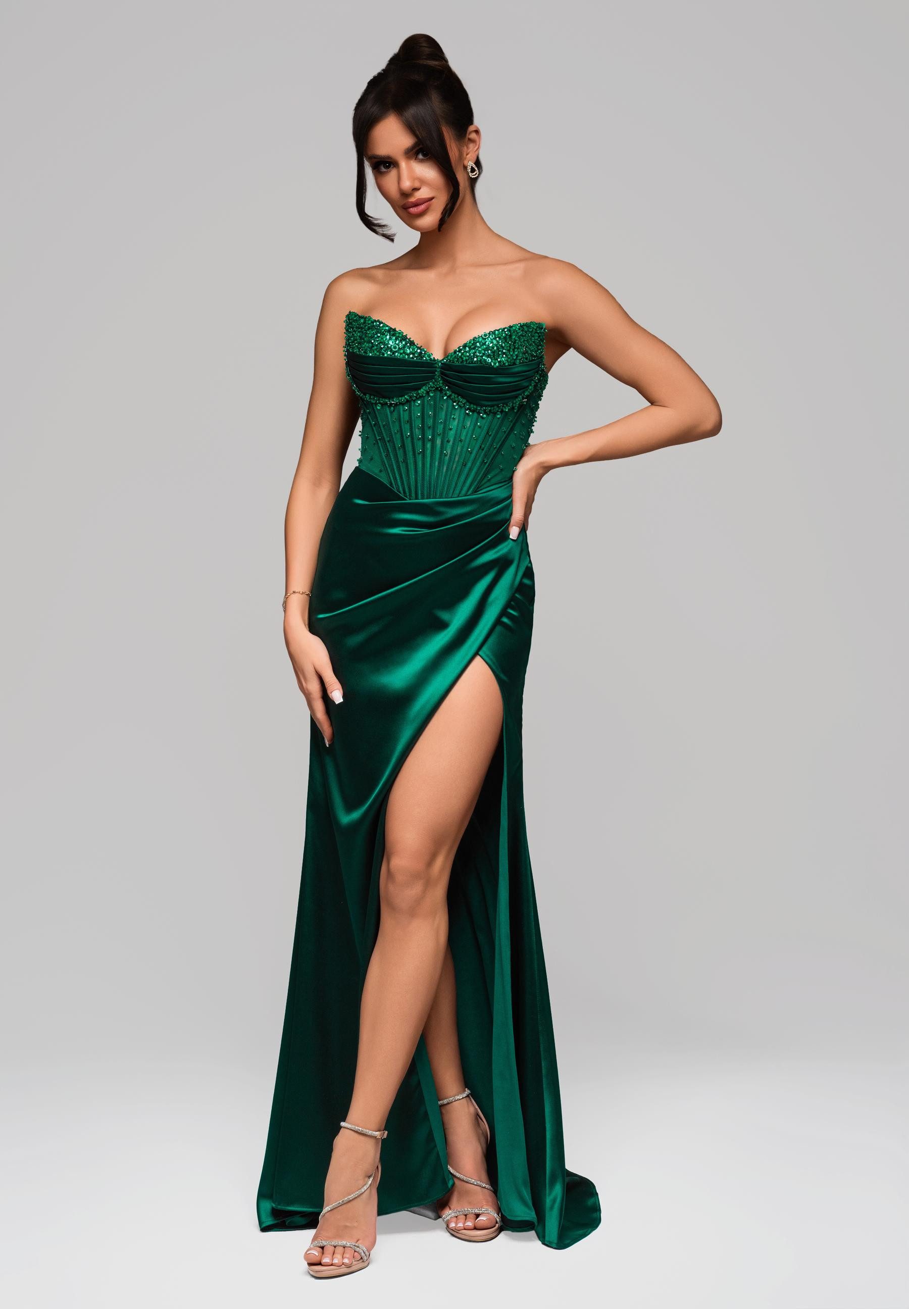 OMBRE Abendkleid Elegantes Abendkleid mit Perlenkorsett günstig online kaufen