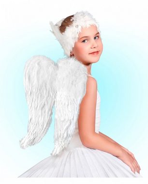 Horror-Shop Kostüm-Flügel Weiße Engelsflügel mit Federn 51x46cm