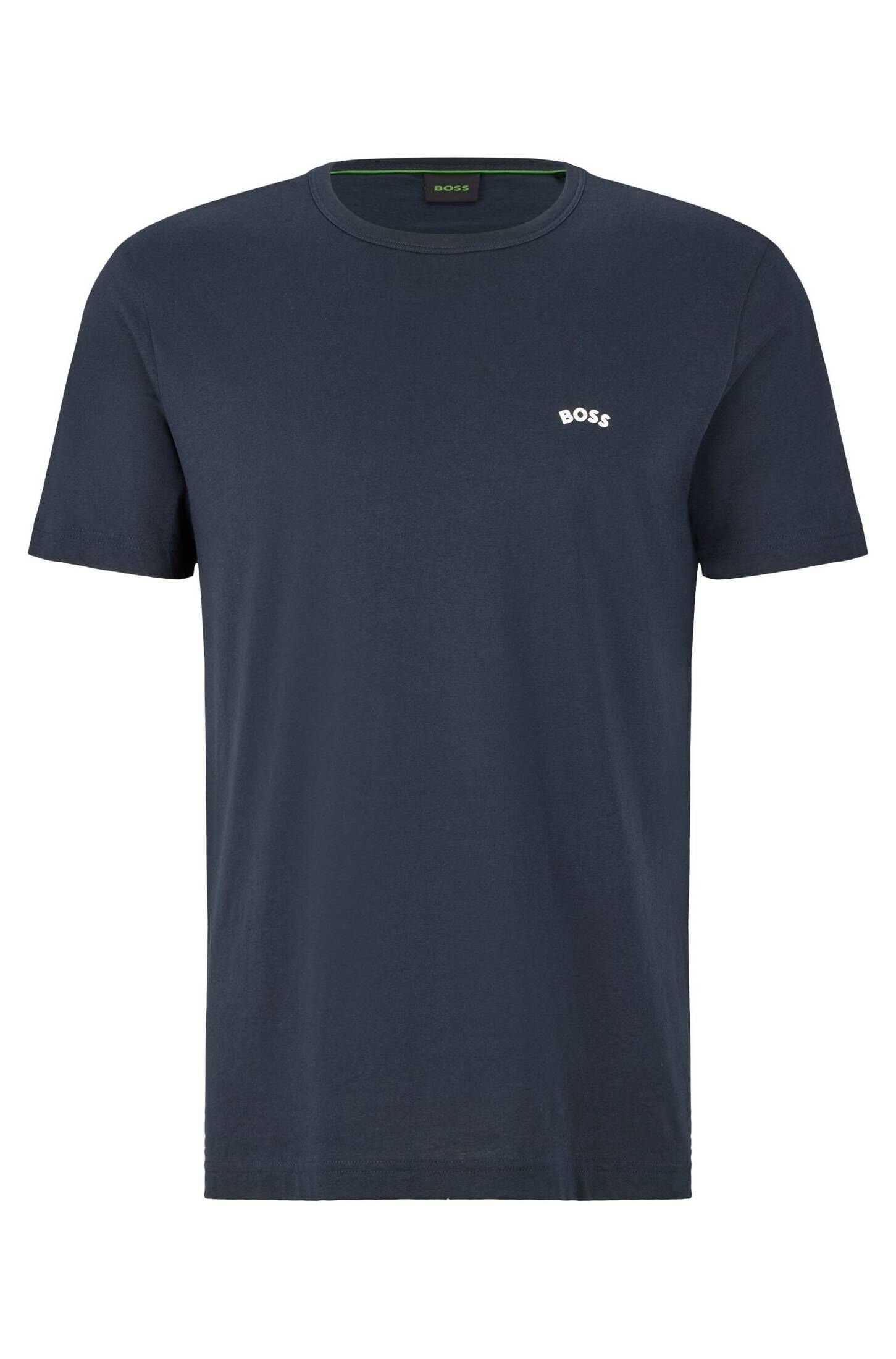 BOSS T-Shirt Herren T-Shirt TEE CURVED mit Bio-Baumwolle (1-tlg) marine (52)