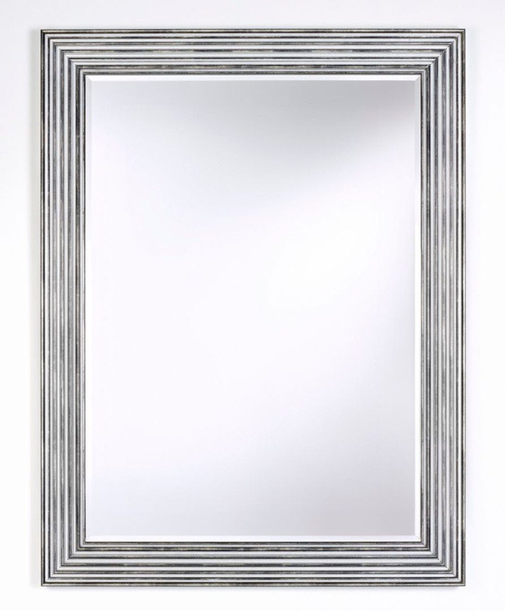 Casa Padrino Spiegel Luxus Wohnzimmer Spiegel Silber / Schwarz 93 x H. 122 cm - Wohnzimmer Accessoires