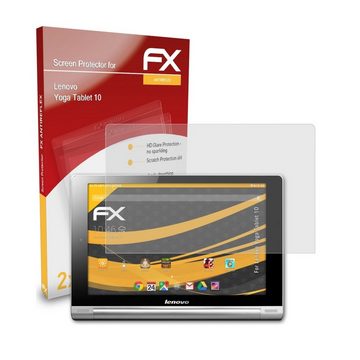 atFoliX Schutzfolie für Lenovo Yoga Tablet 10, (2 Folien), Entspiegelnd und stoßdämpfend