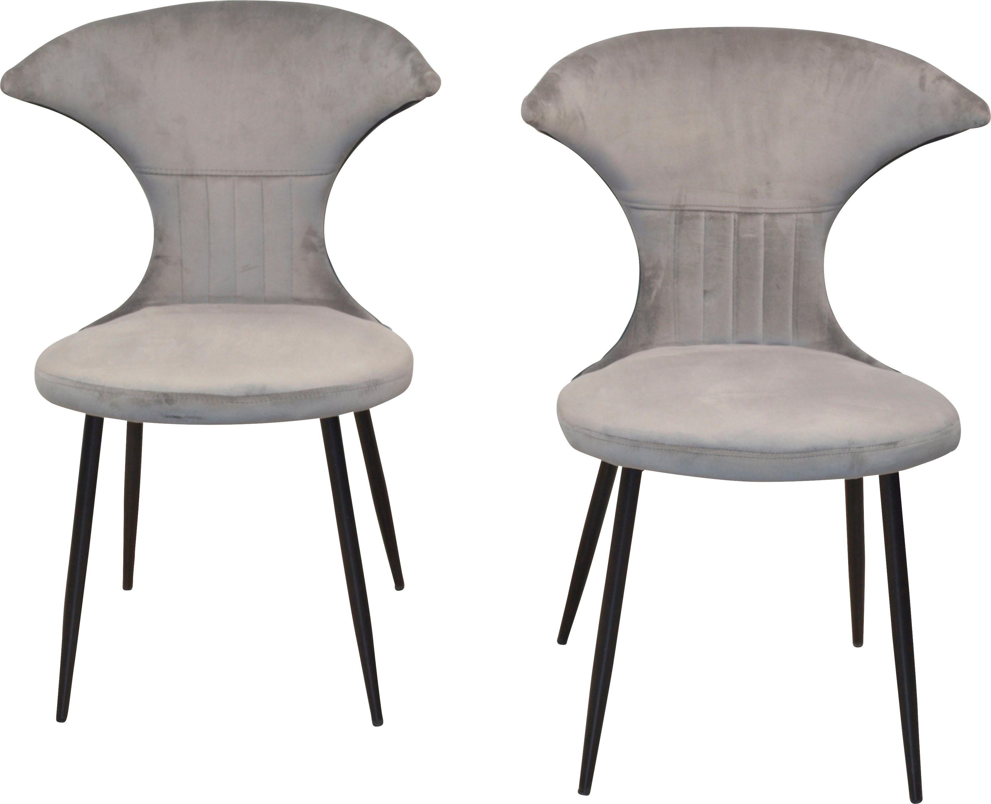 INOSIGN 4-Fußstuhl (Set, 2 St), Gestell aus Stahlrohr, Sitz- und Rückenfläche schaumstoffgepolstert grau | grau | 4-Fuß-Stühle