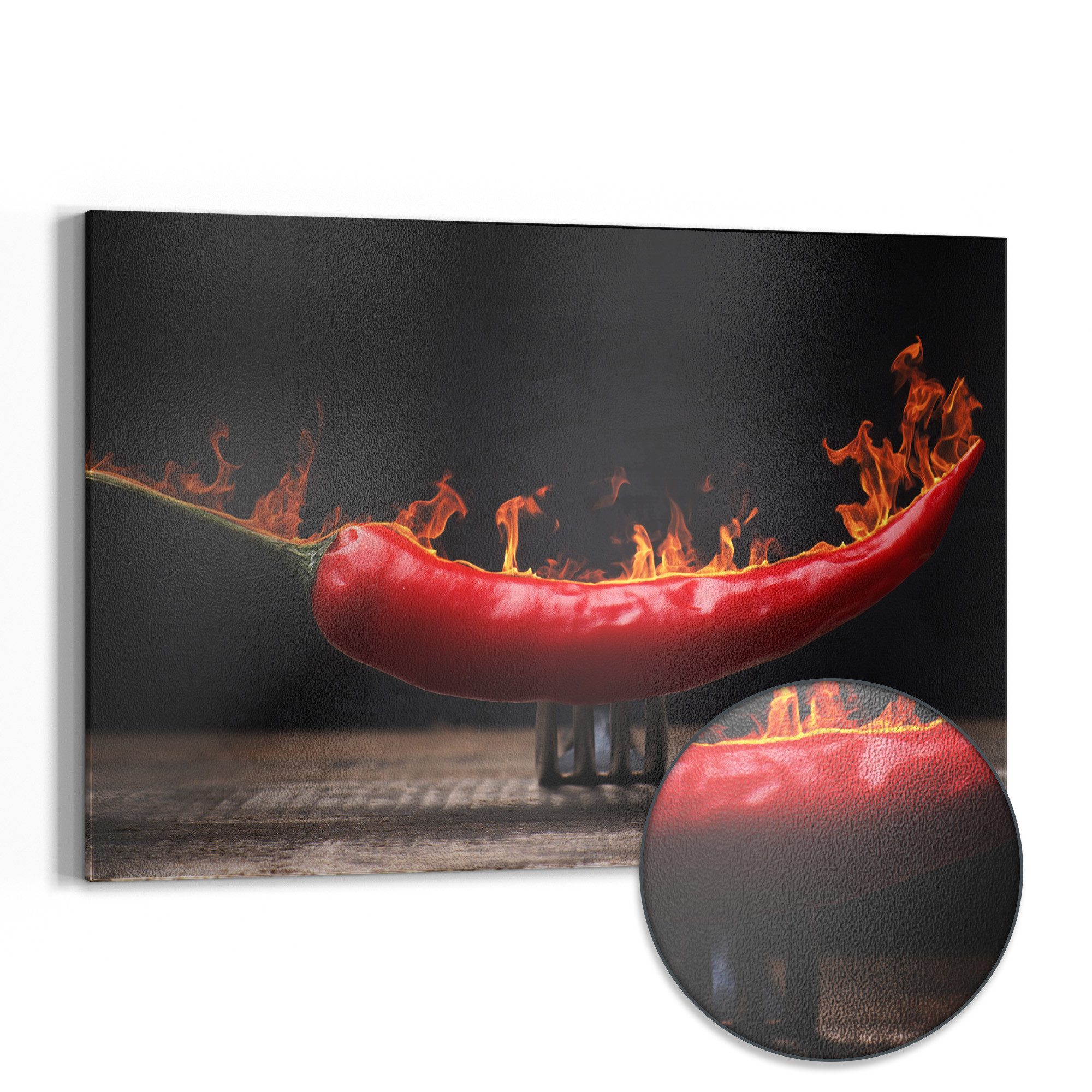 DEQORI Magnettafel 'Brennende Chilischote', Metall Whiteboard für alle Magnete, Magnetboard magnetisch